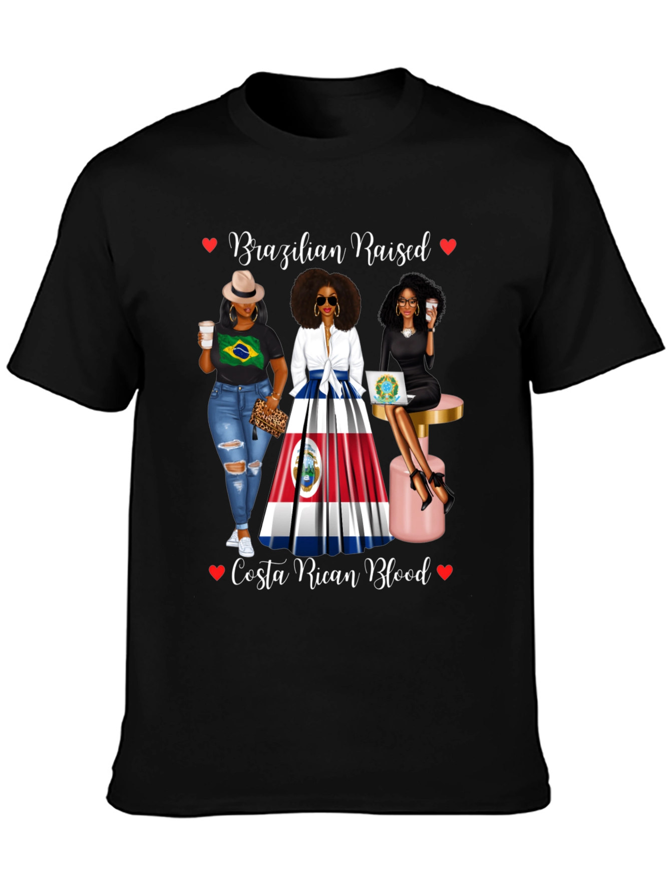 Black Brazilian Raised Costa Rican Blood T-Shirt view 3