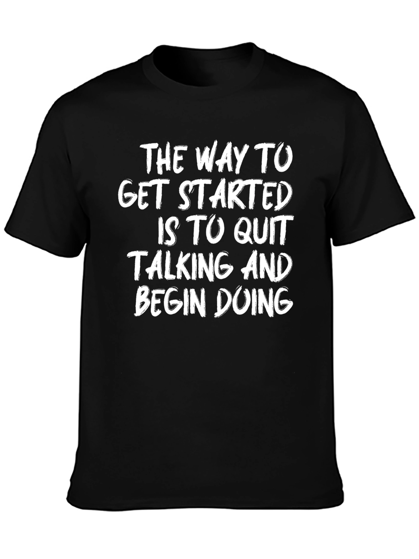 Black Motivational Quote Graphic Tee - Start Doing! view 3
