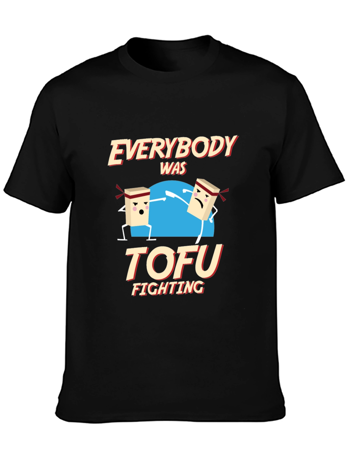 Black Everybody Was Tofu Fighting Graphic Tee view 3