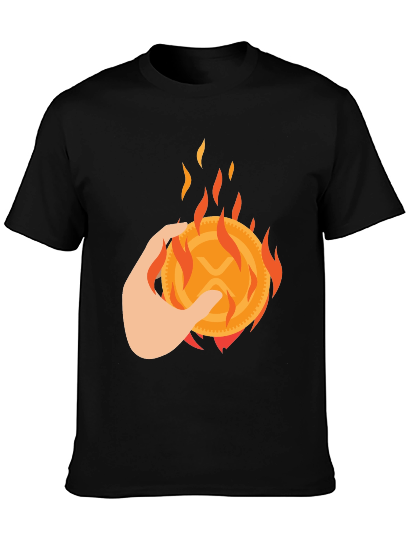 Black Burning XRP Crypto T-Shirt view 3
