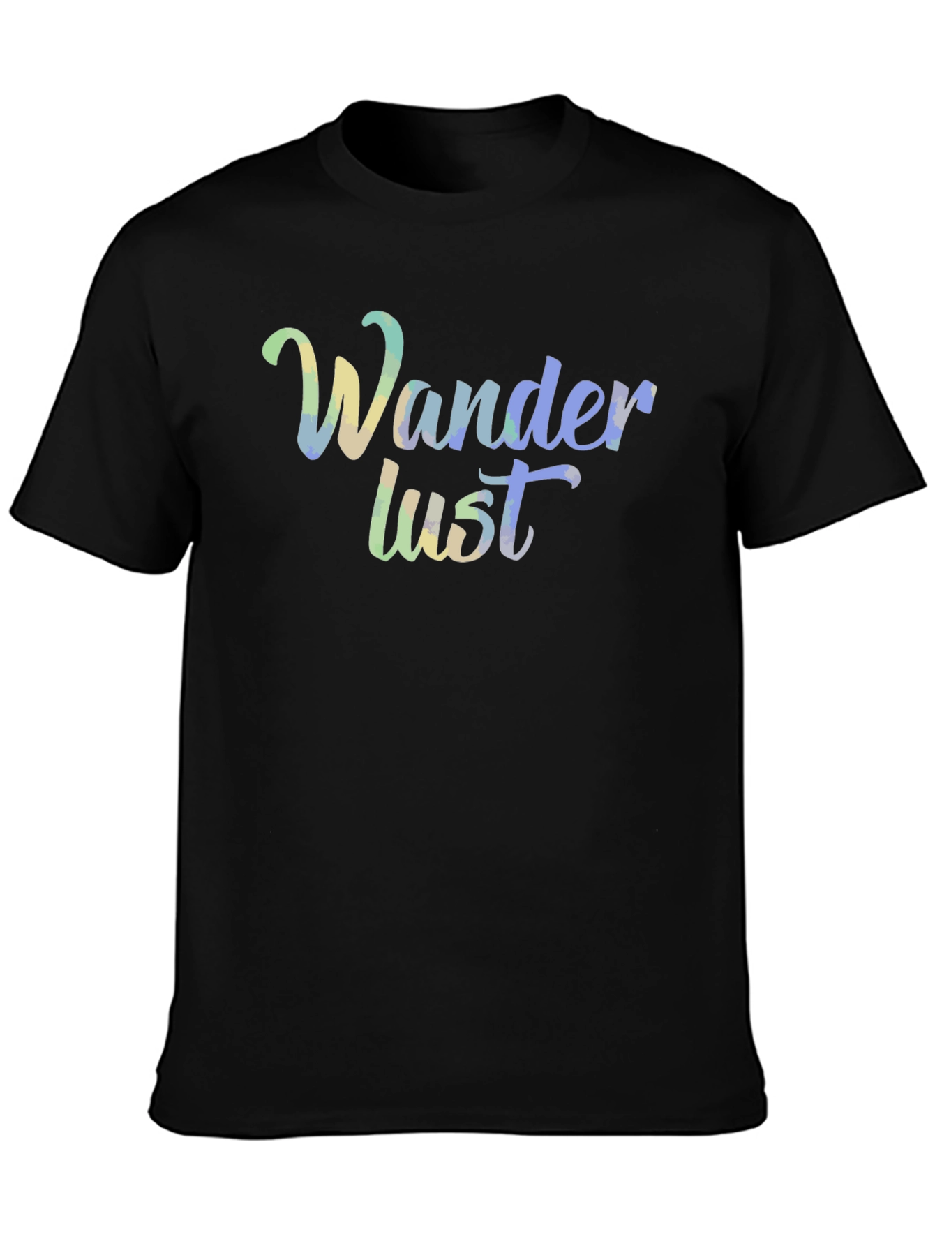 Black Wanderlust Graphic Print Black T-Shirt view 3