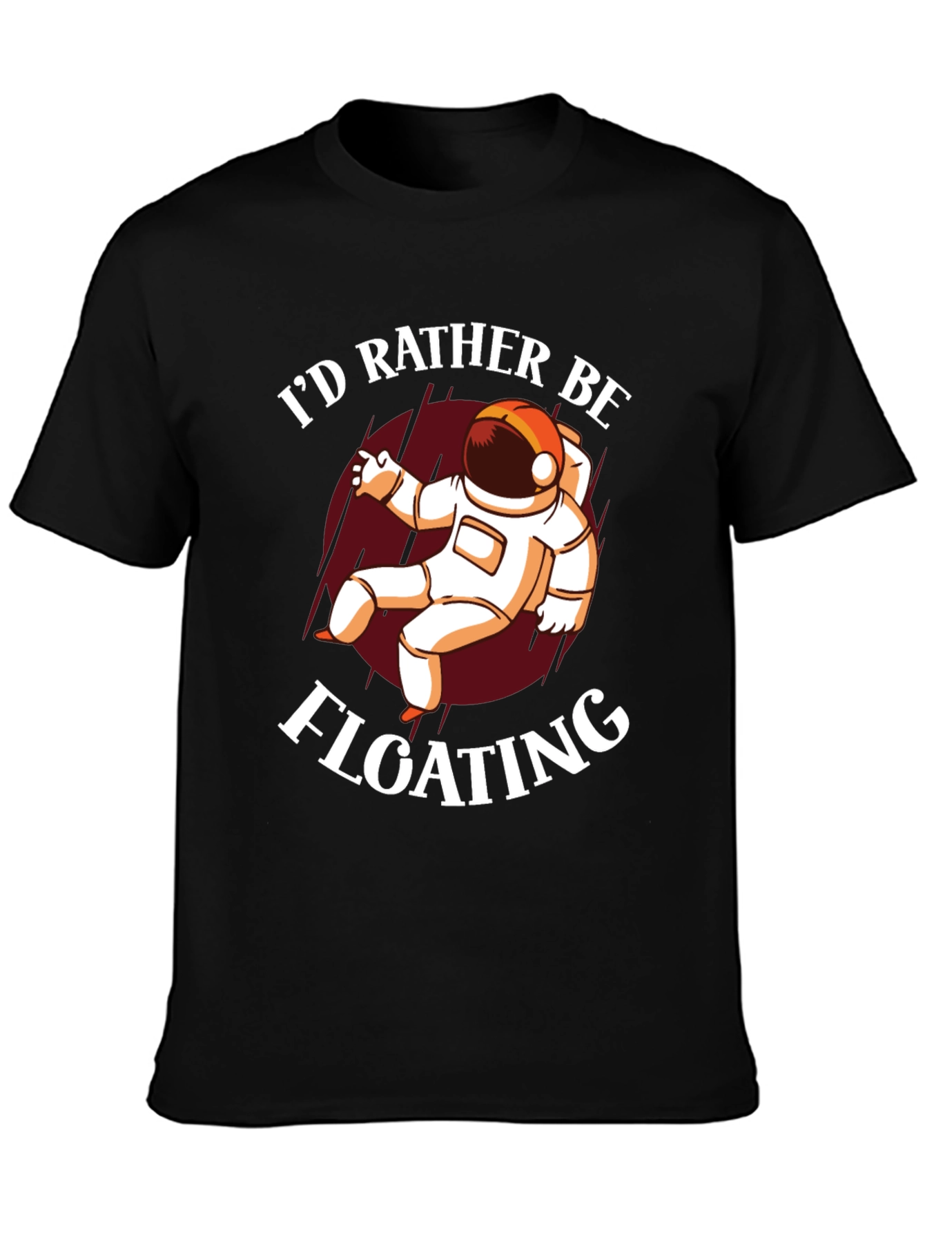 Black I'd Rather Be Floating Astronaut Graphic Tee view 3