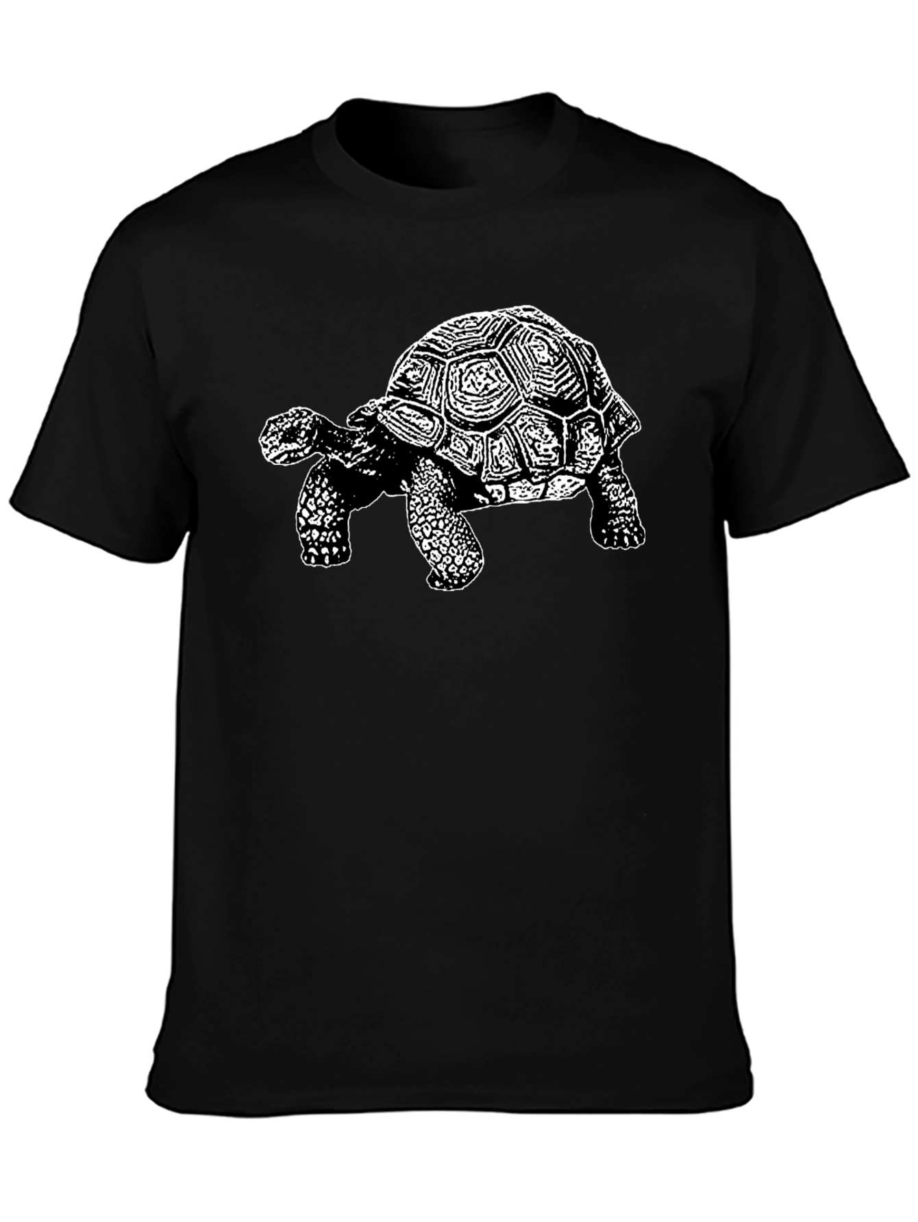 Black Tortoise Graphic Tee - Black Cotton T-Shirt view 3