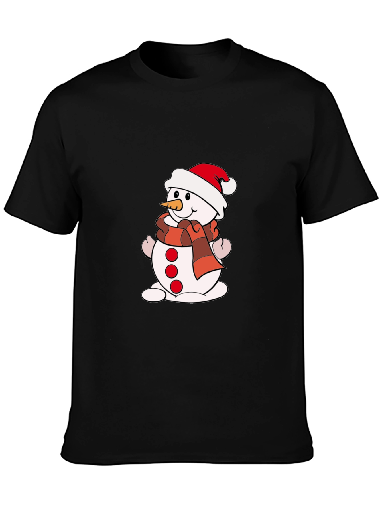 Black Festive Snowman Graphic Tee view 3