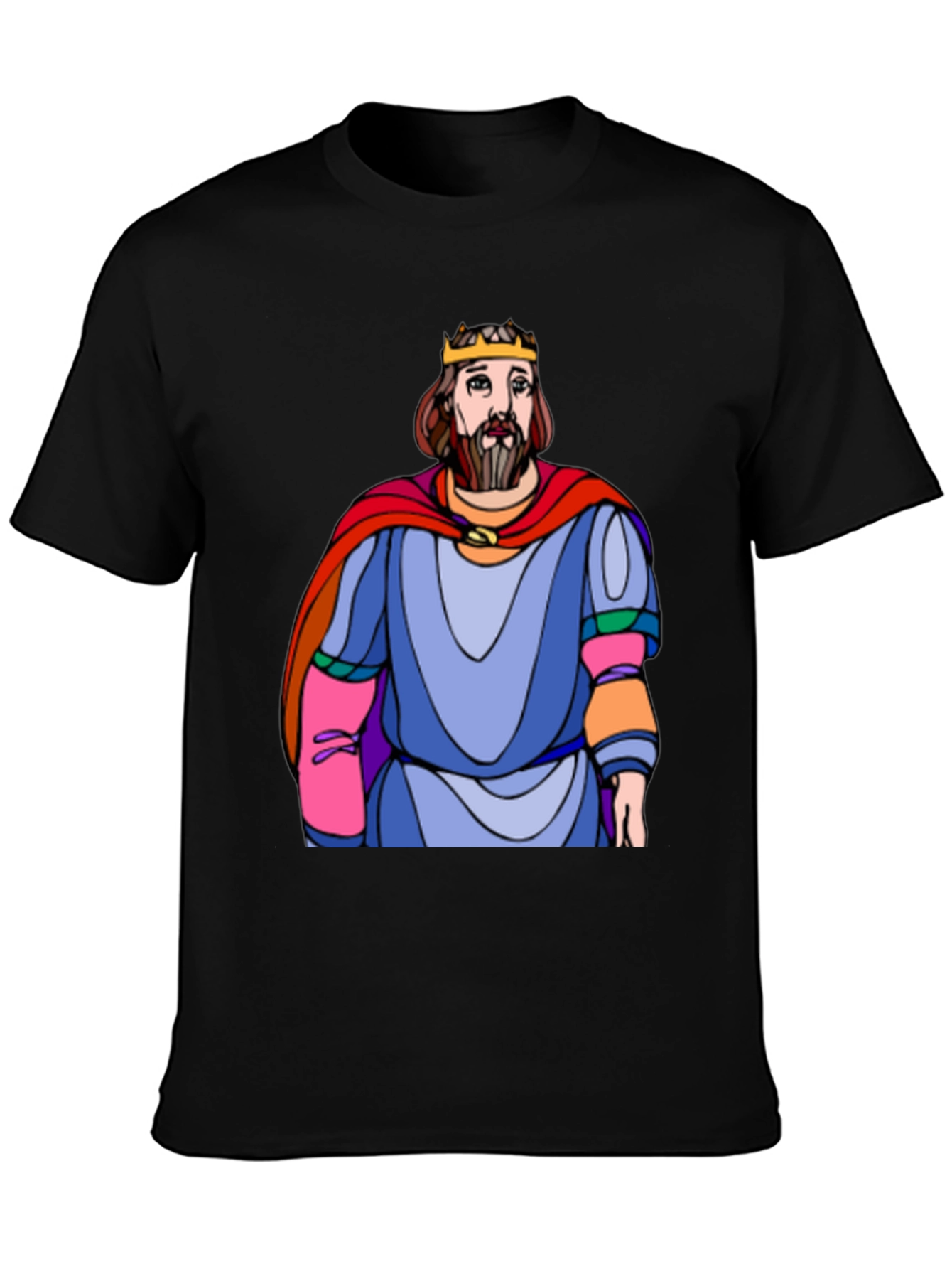 Black King Cartoon Graphic T-Shirt view 3