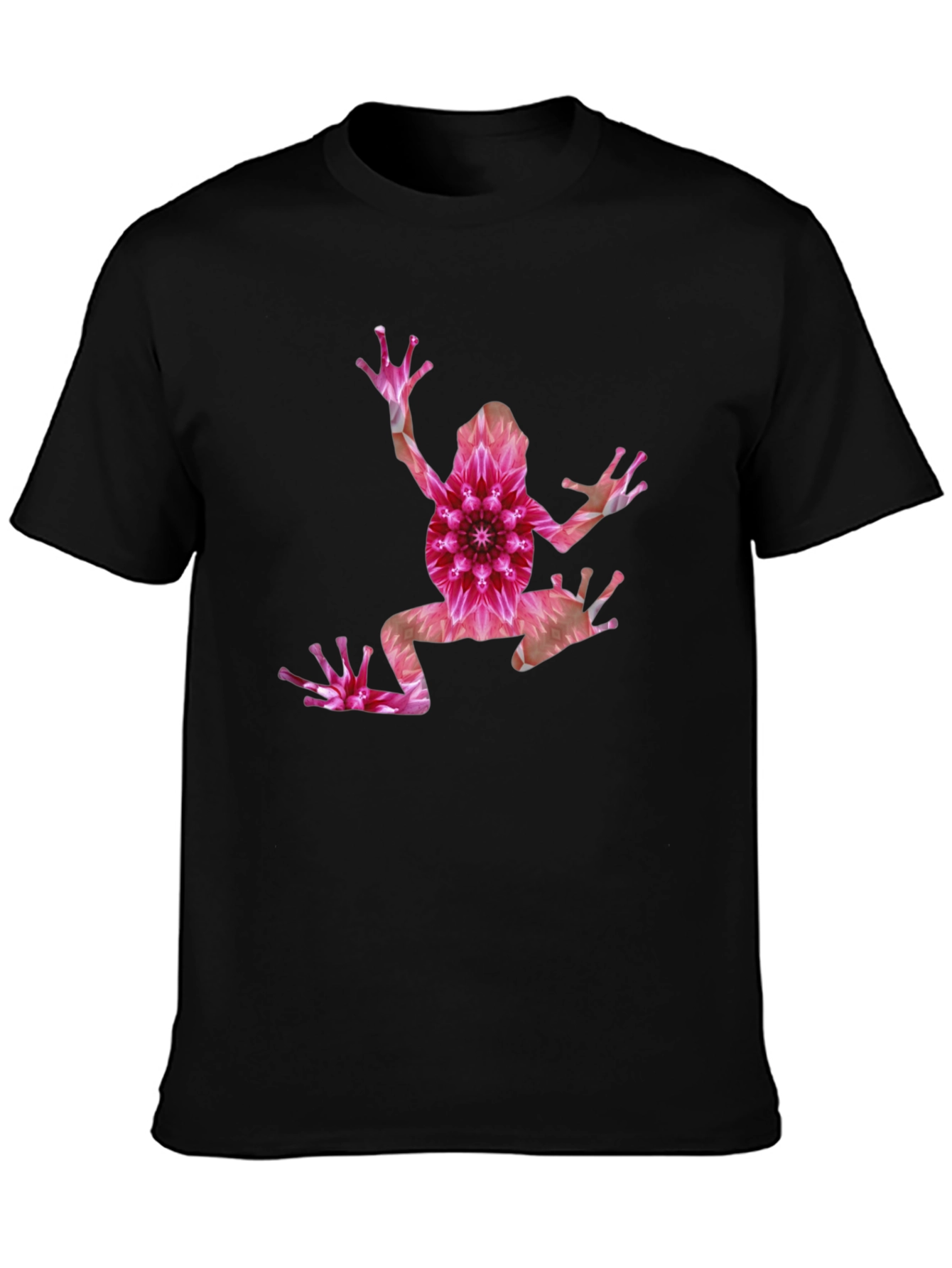 Black Floral Frog Graphic T-Shirt - Modern Style view 3