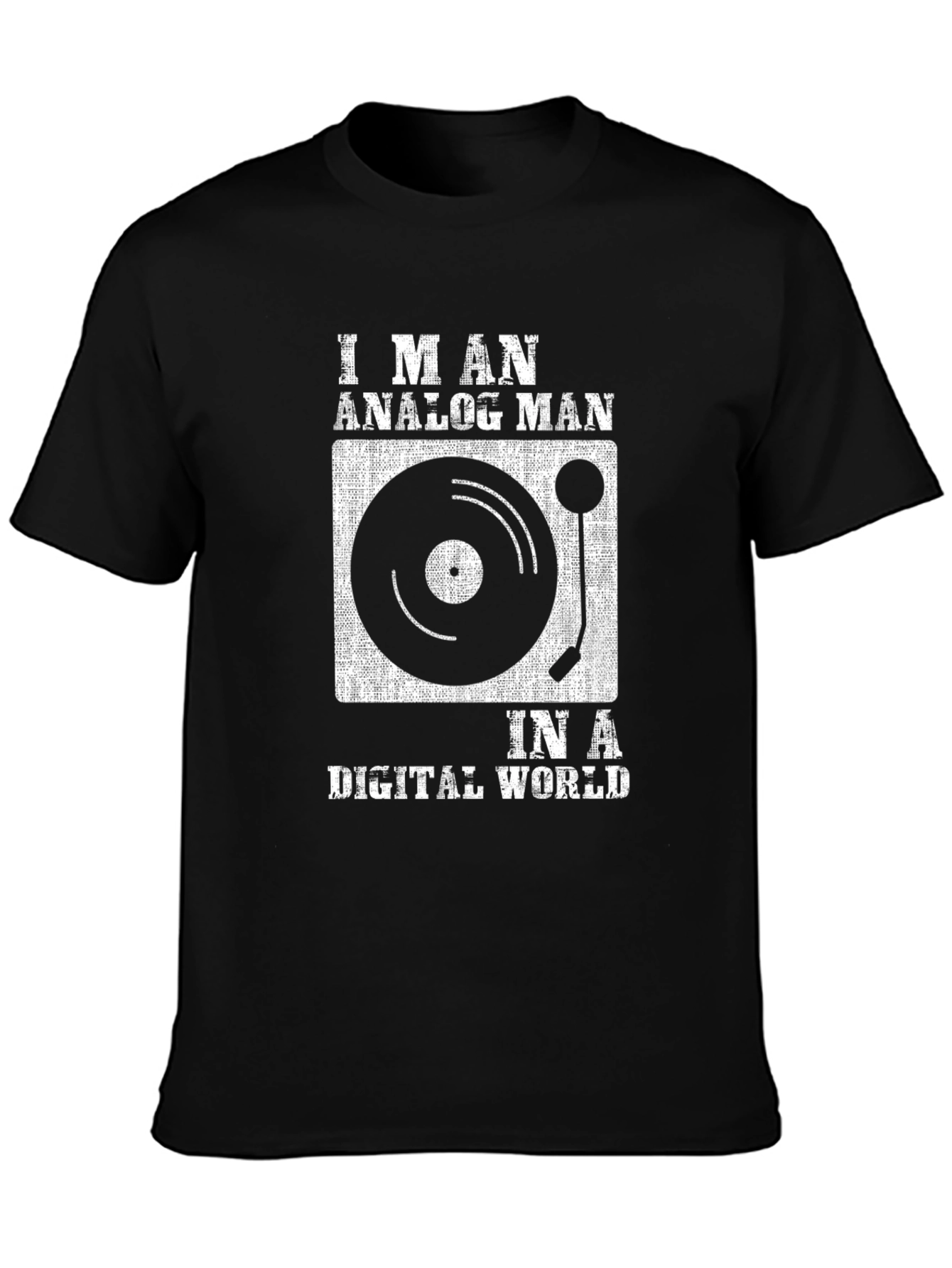 Black Analog Man in a Digital World Graphic Tee view 3