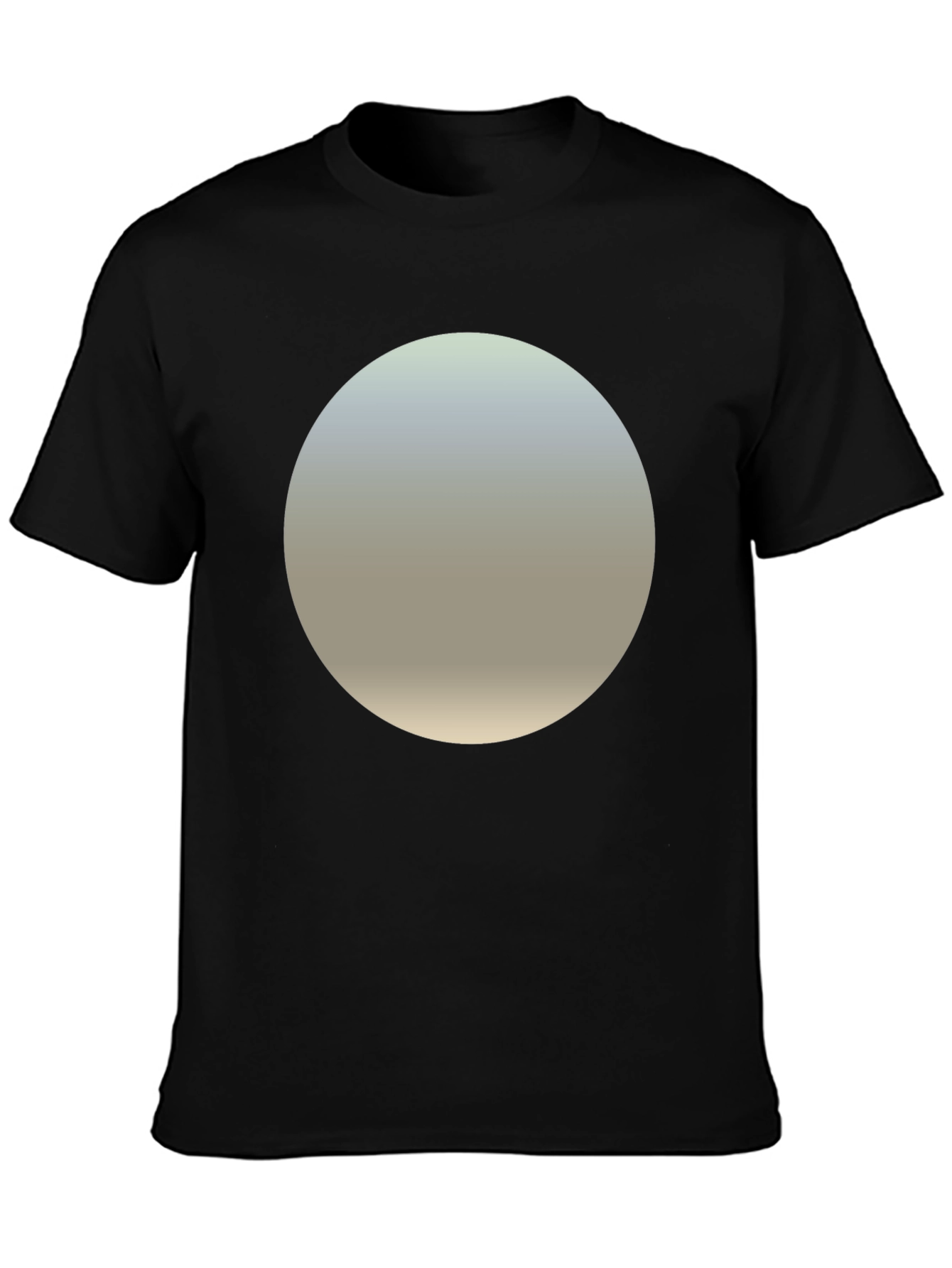 Black Minimalist Black T-Shirt with Gradient Circle Design view 3