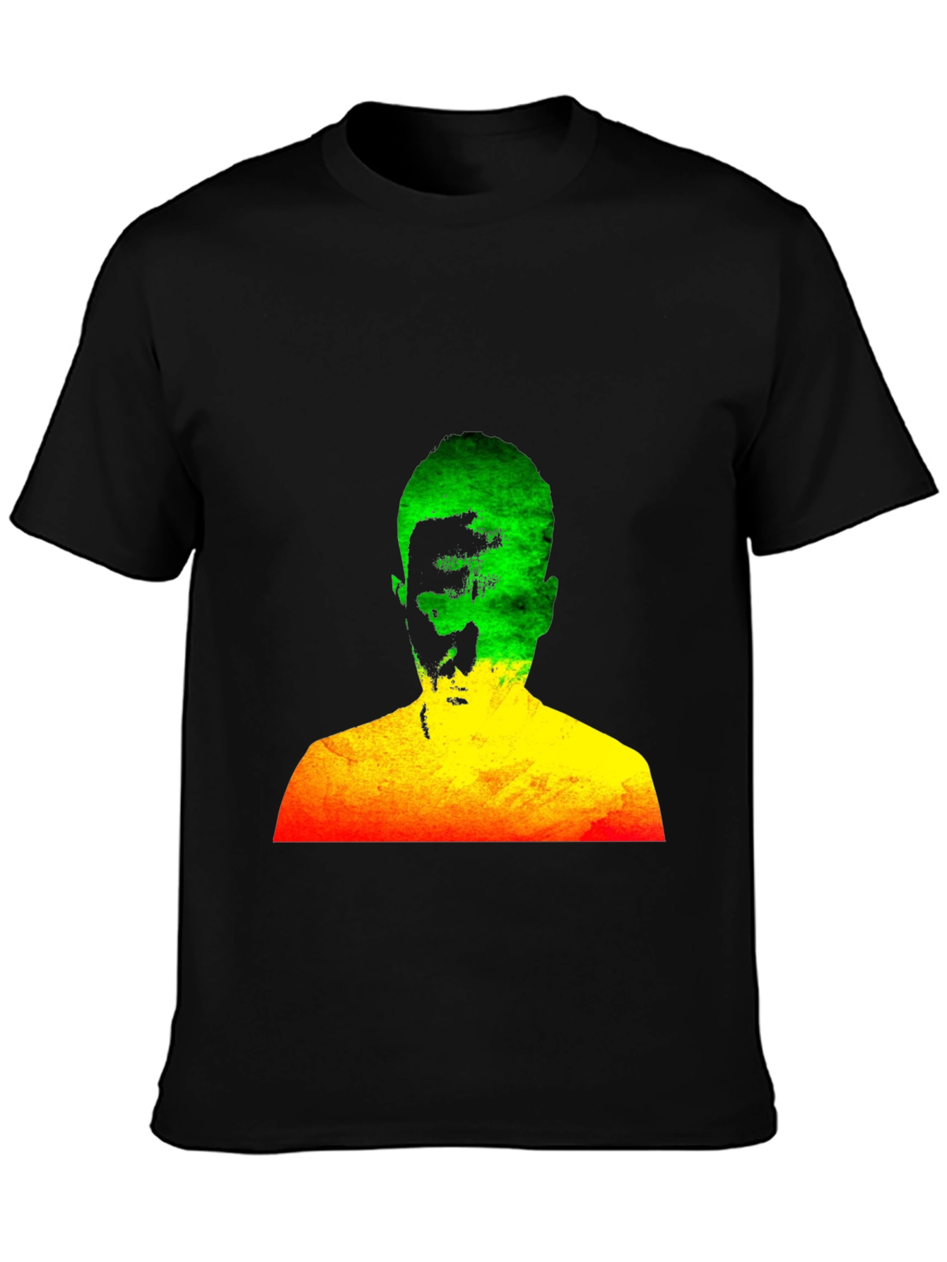 Black Rasta Man Graphic Black T-Shirt Reggae Style view 3