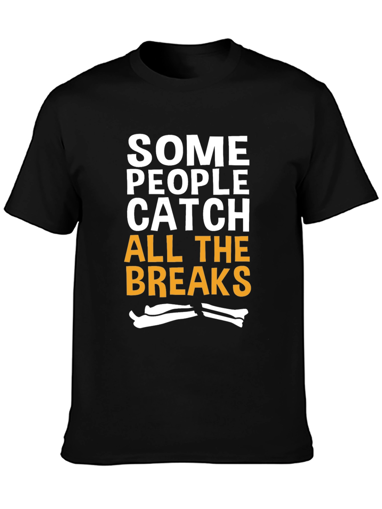 Black Funny Broken Bones T-Shirt - Catch All The Breaks view 3