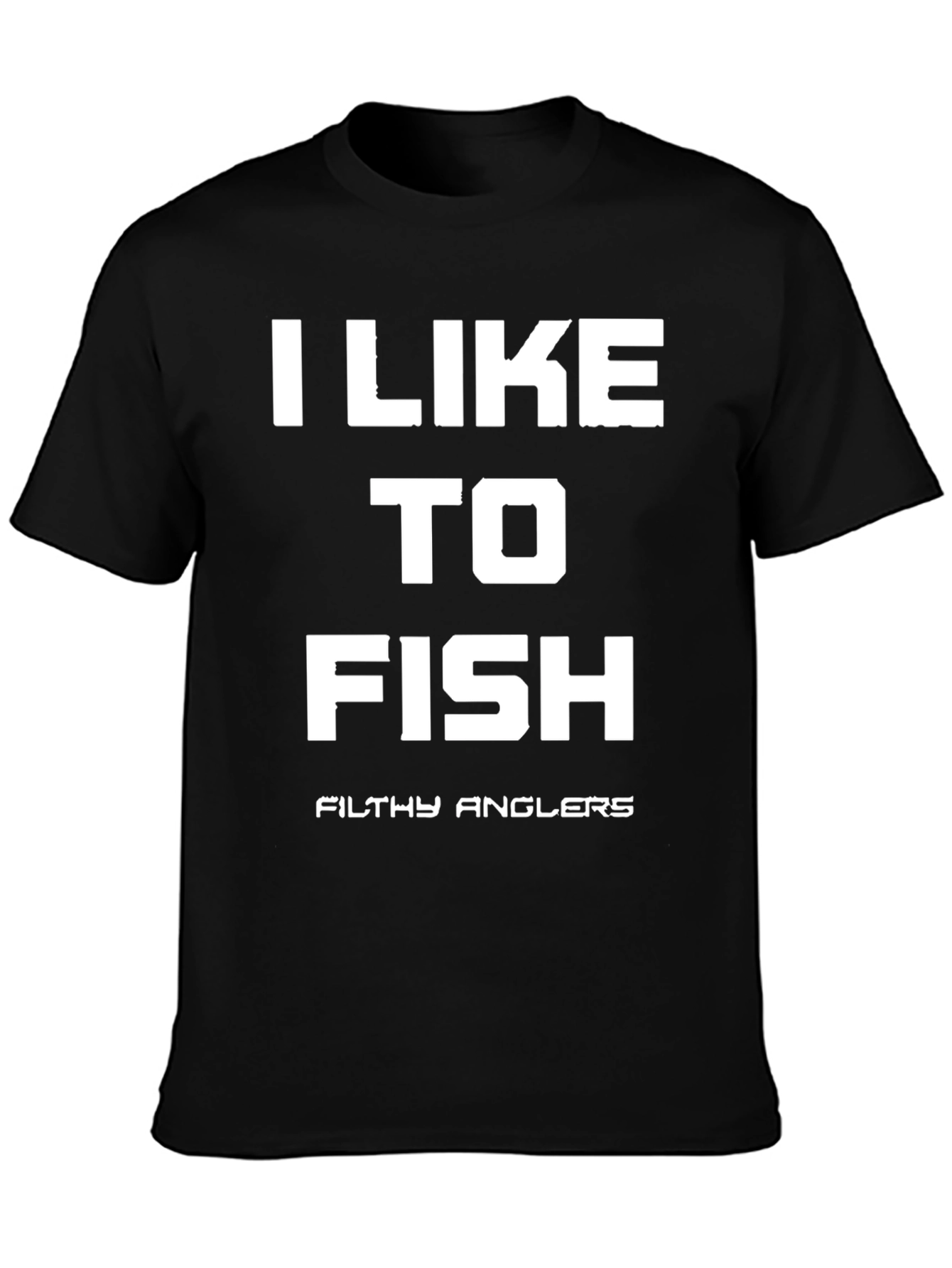 Black I Like to Fish - Funny Angler T-Shirt view 3