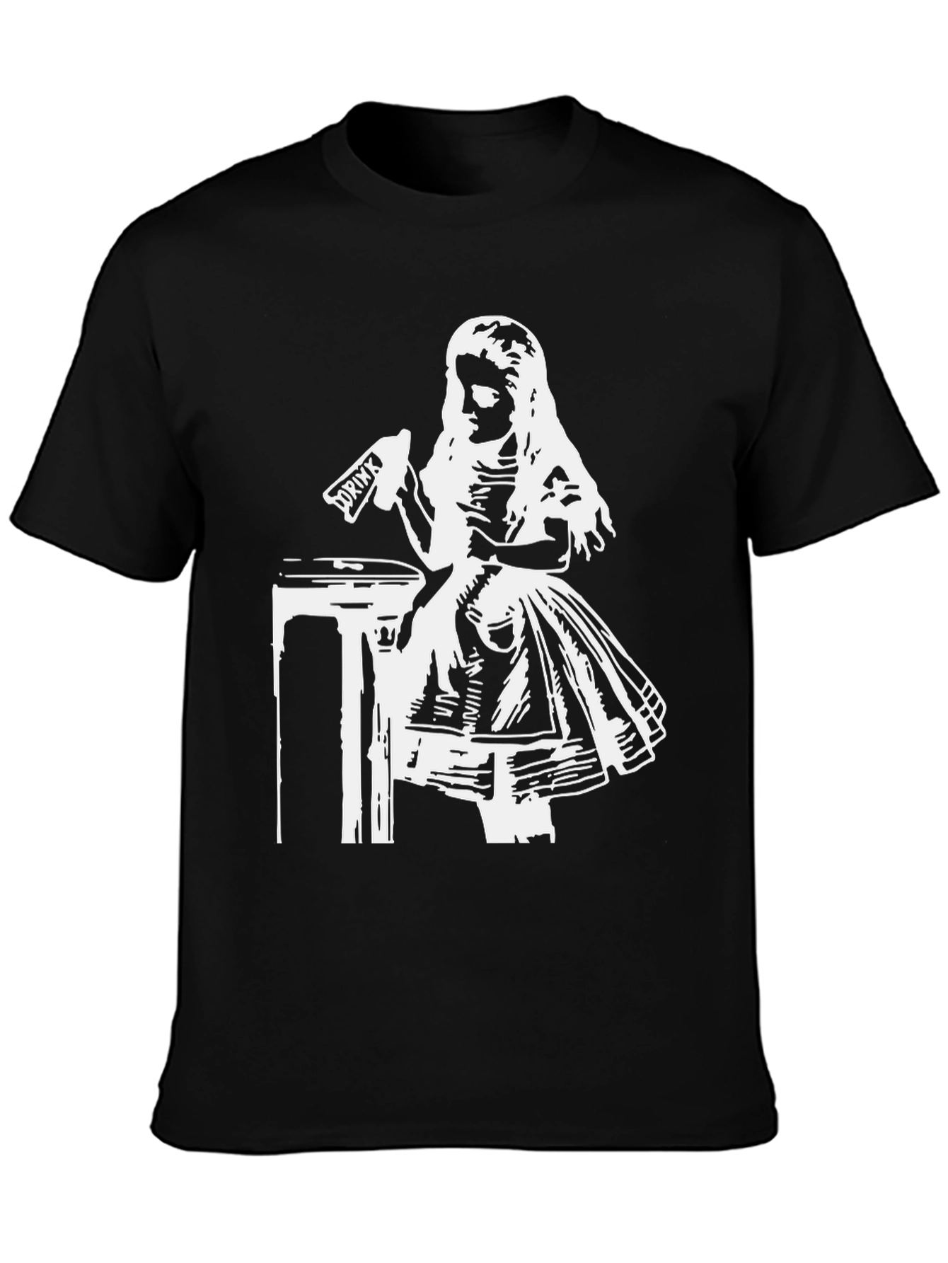 Black Alice in Wonderland Drink Me Graphic Tee view 3