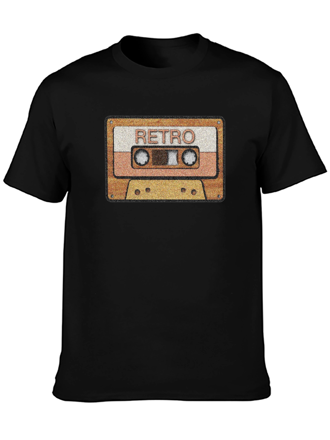 Black Retro Cassette Tape Graphic T-Shirt - Vintage Style Tee view 3