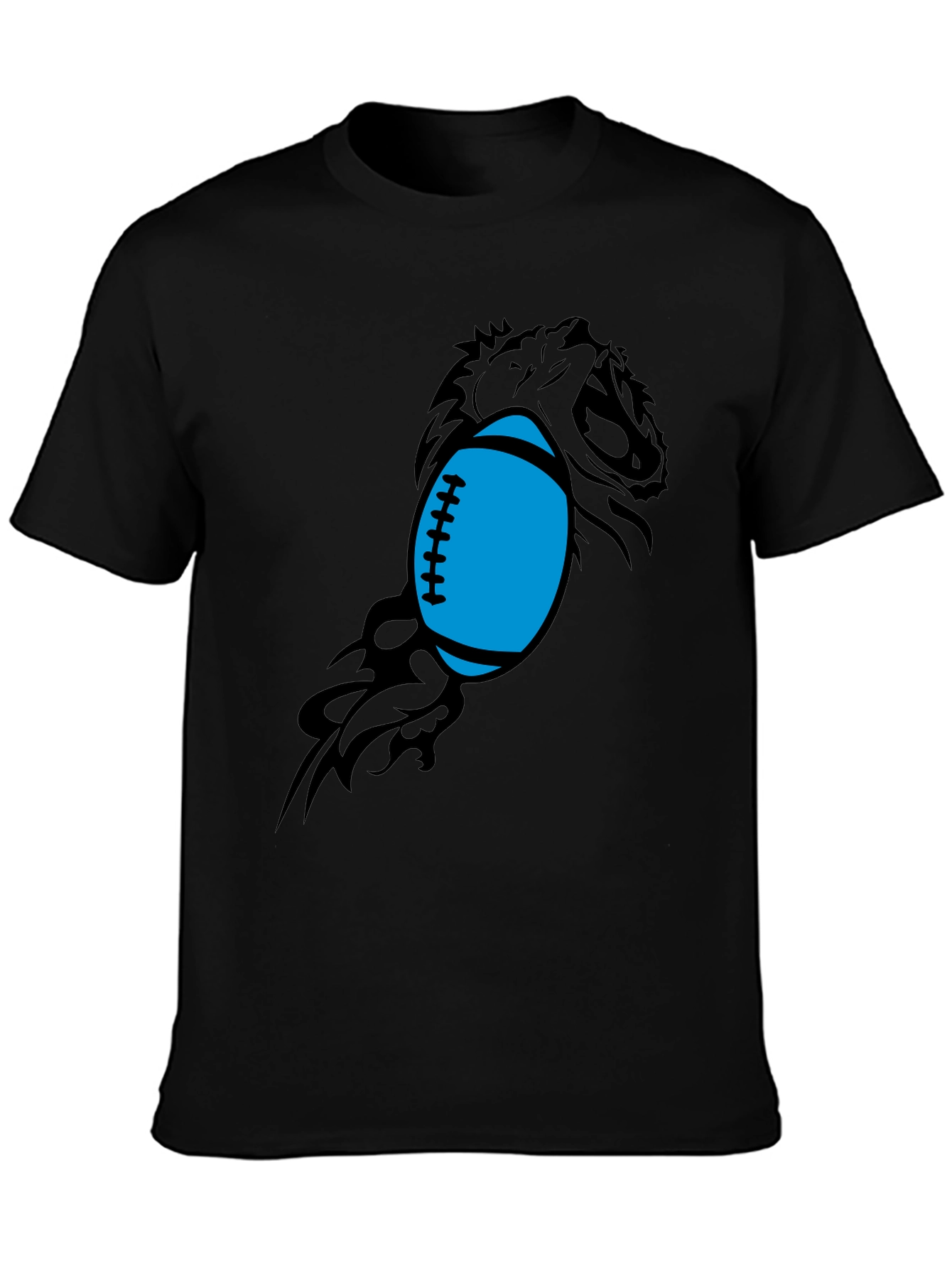 Black Lion Football Graphic Tee - Black Cotton Blend view 3