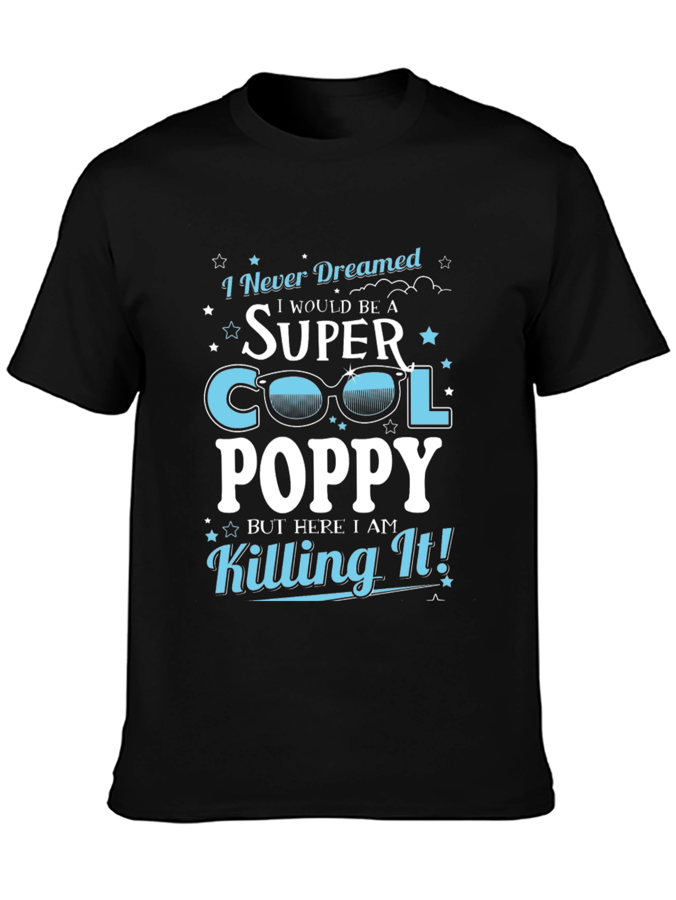 Black Super Cool Poppy T-Shirt - Novelty Grandpa Tee view 3