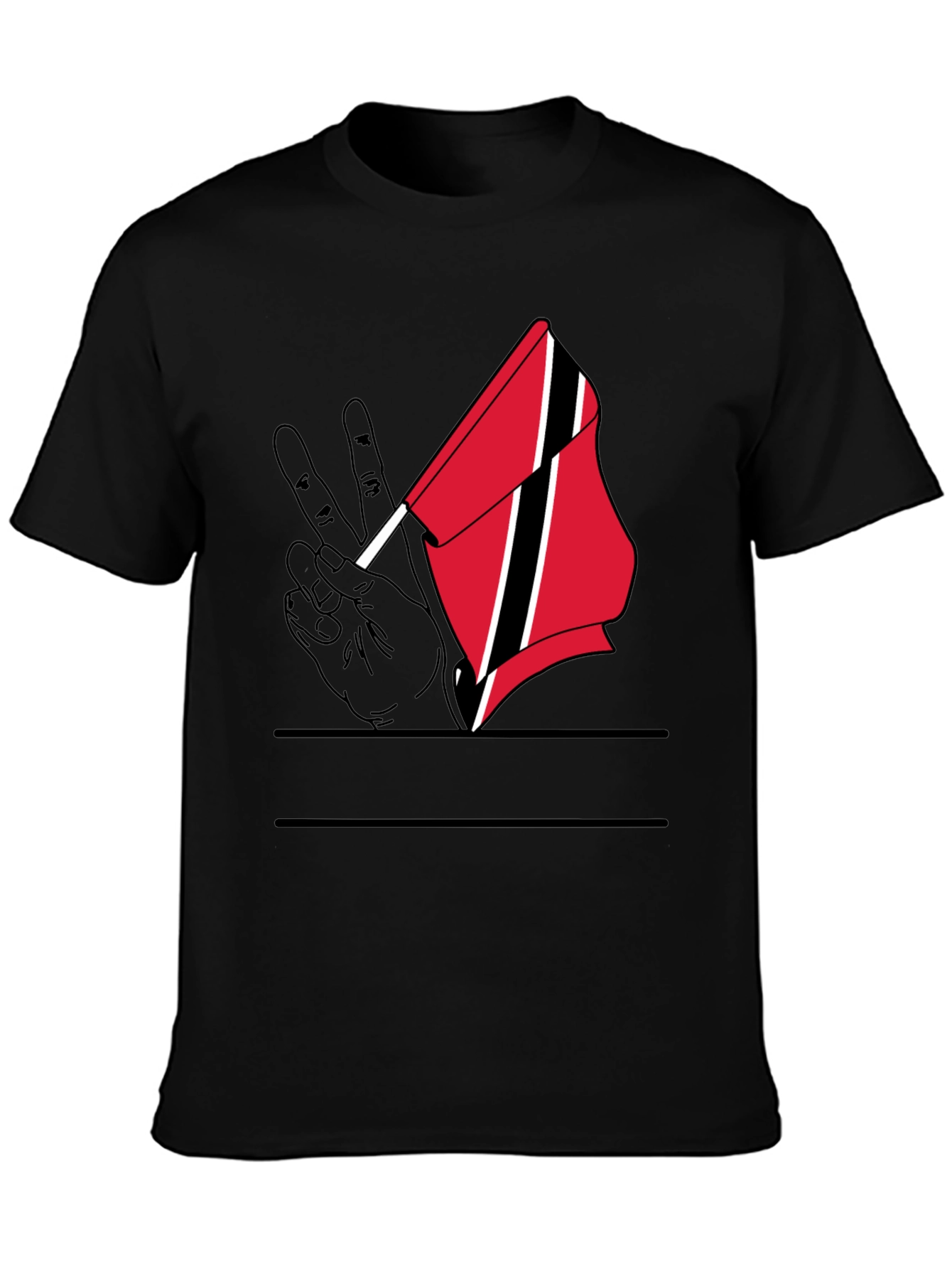 Black Trinidad and Tobago Peace Flag T-Shirt view 3