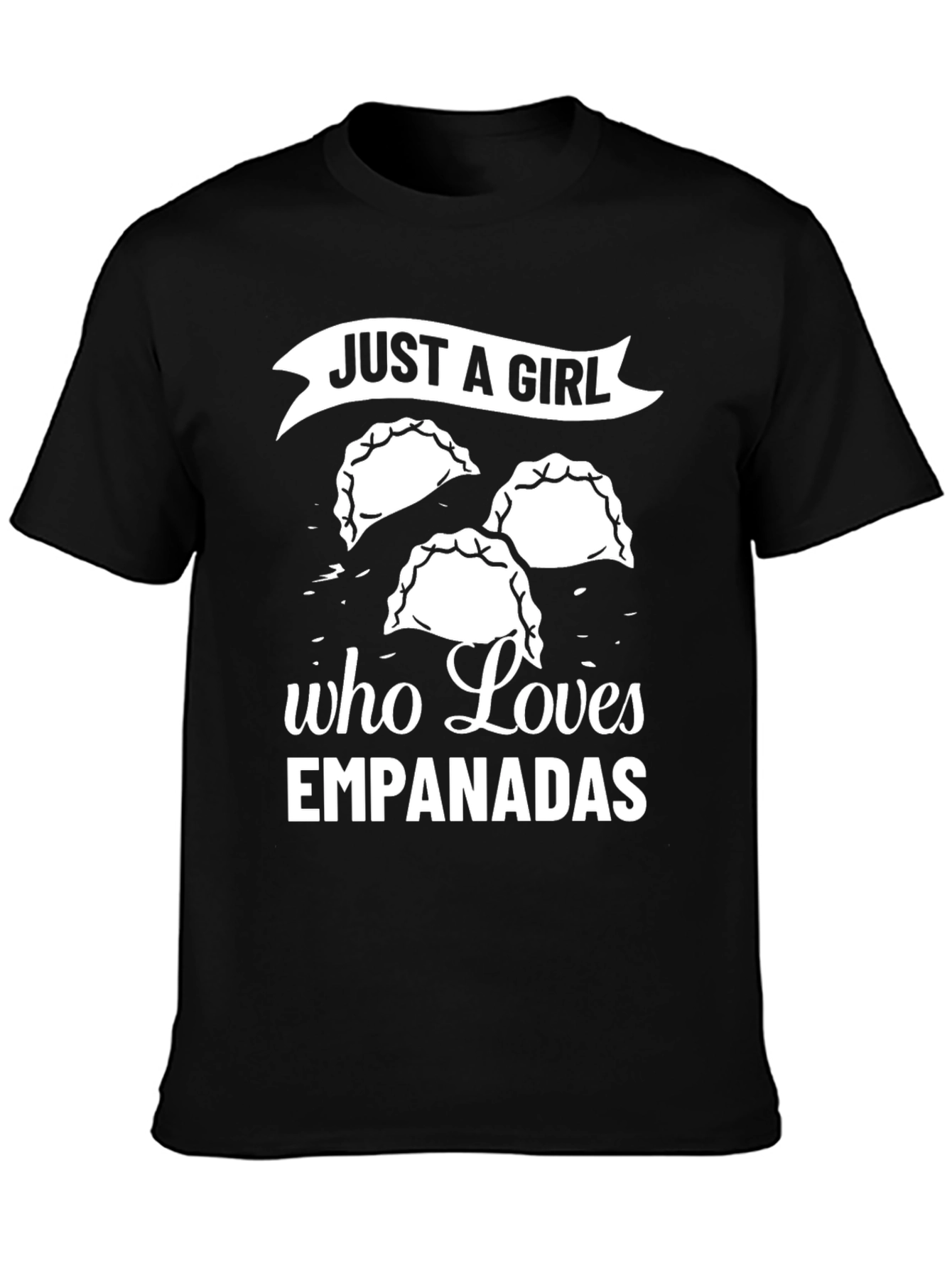 Black Just A Girl Who Loves Empanadas T-Shirt view 3