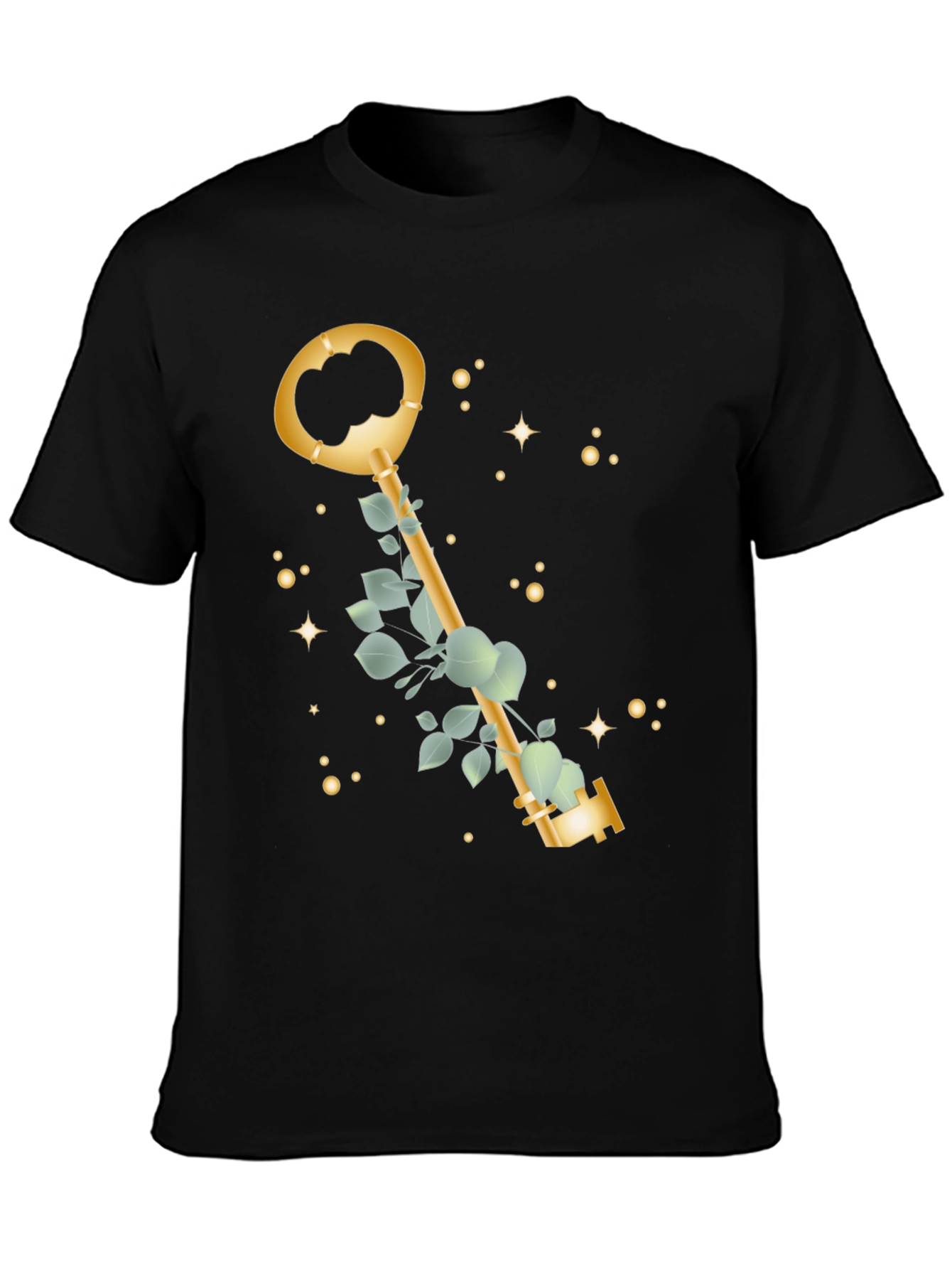 Black Golden Key T-Shirt - Stylish & Unique Design view 3