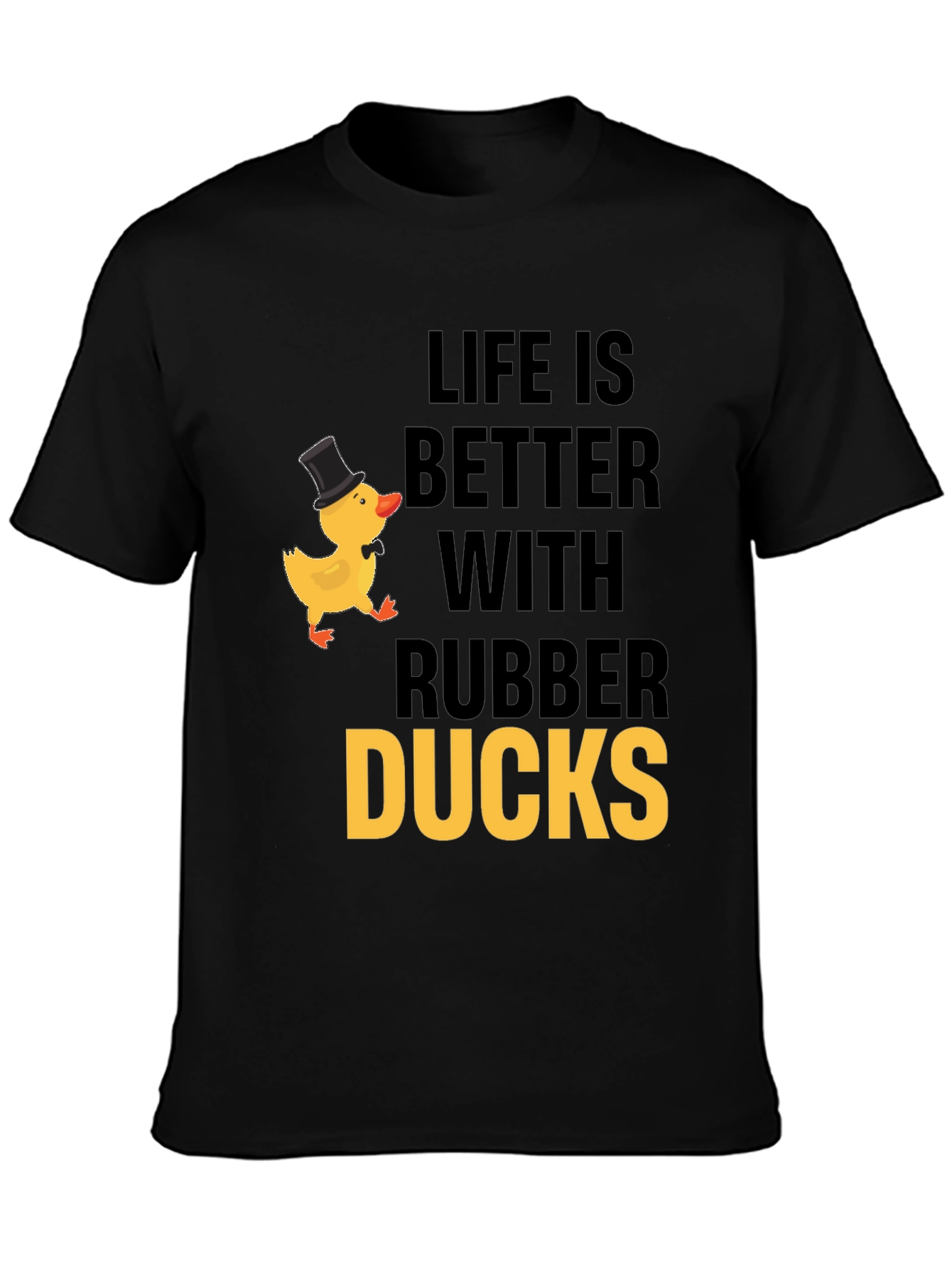 Black Life is Better with Rubber Ducks T-Shirt view 3