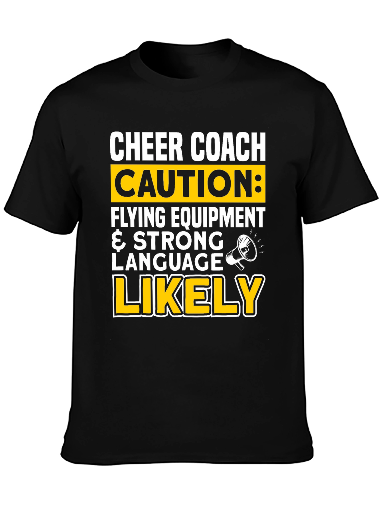 Black Cheer Coach Caution T-Shirt view 3