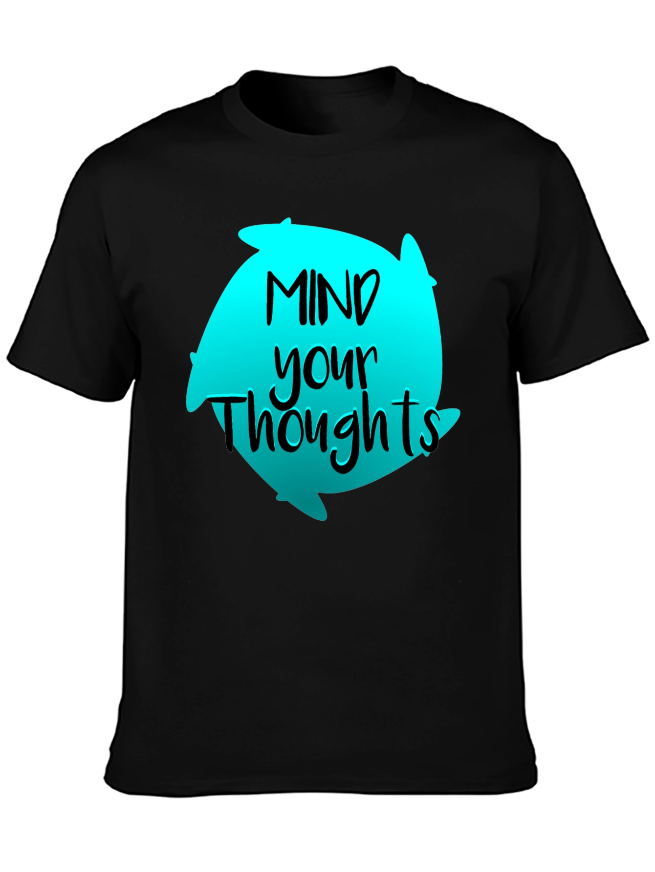 Black Mind Your Thoughts Graphic T-Shirt - Black view 3