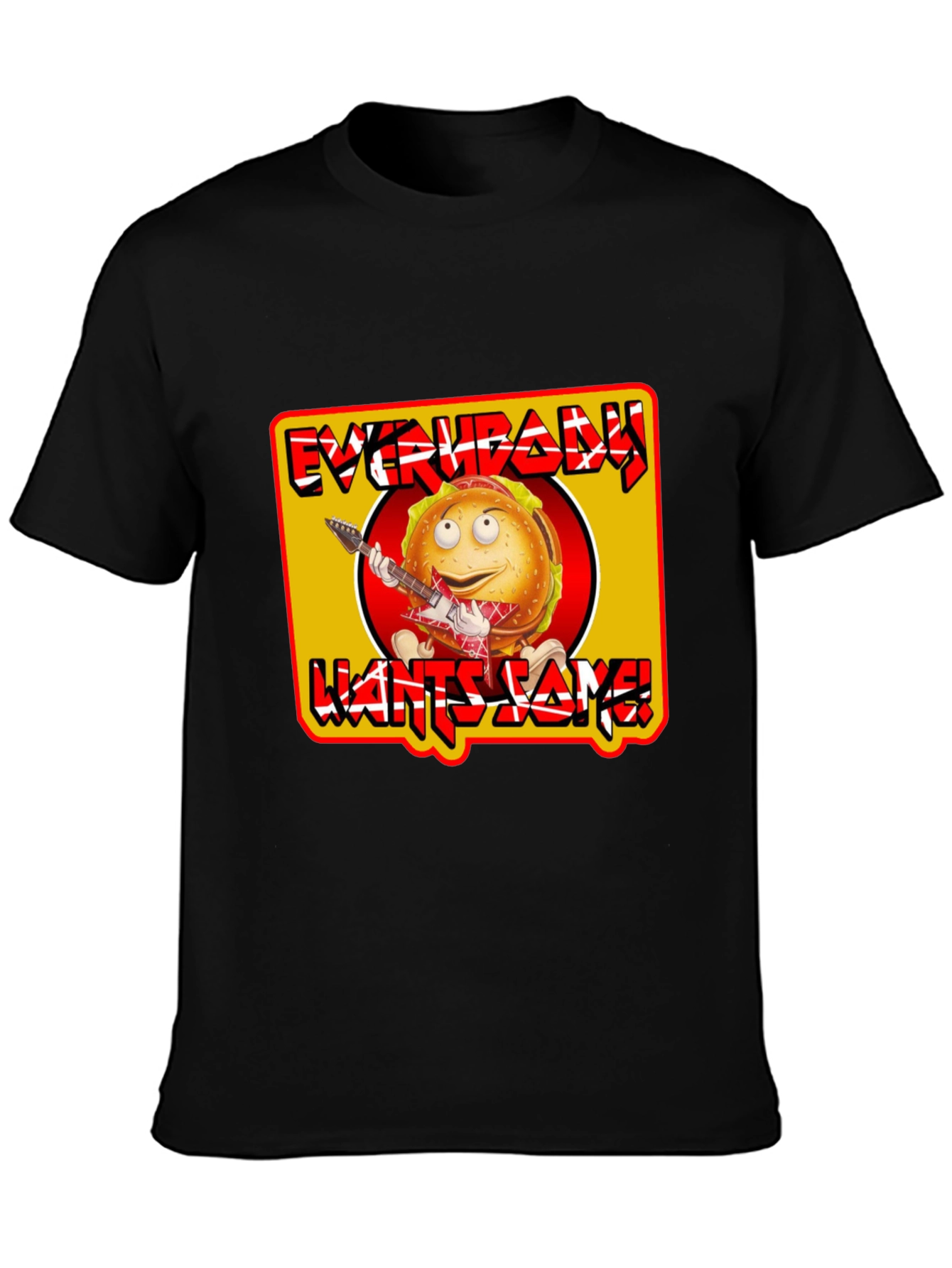 Black Everybody Wants Some Burger T-Shirt view 3