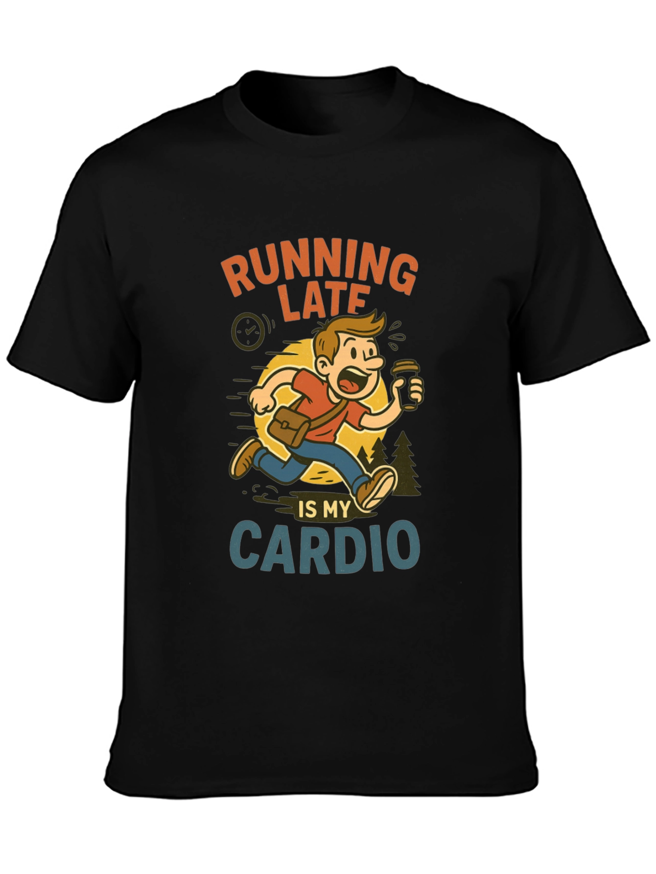 Black Running Late Cardio Graphic Tee view 3