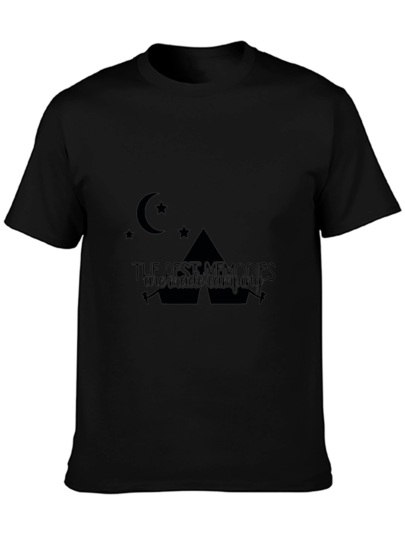 Black Camping Memories T-Shirt - Black view 3