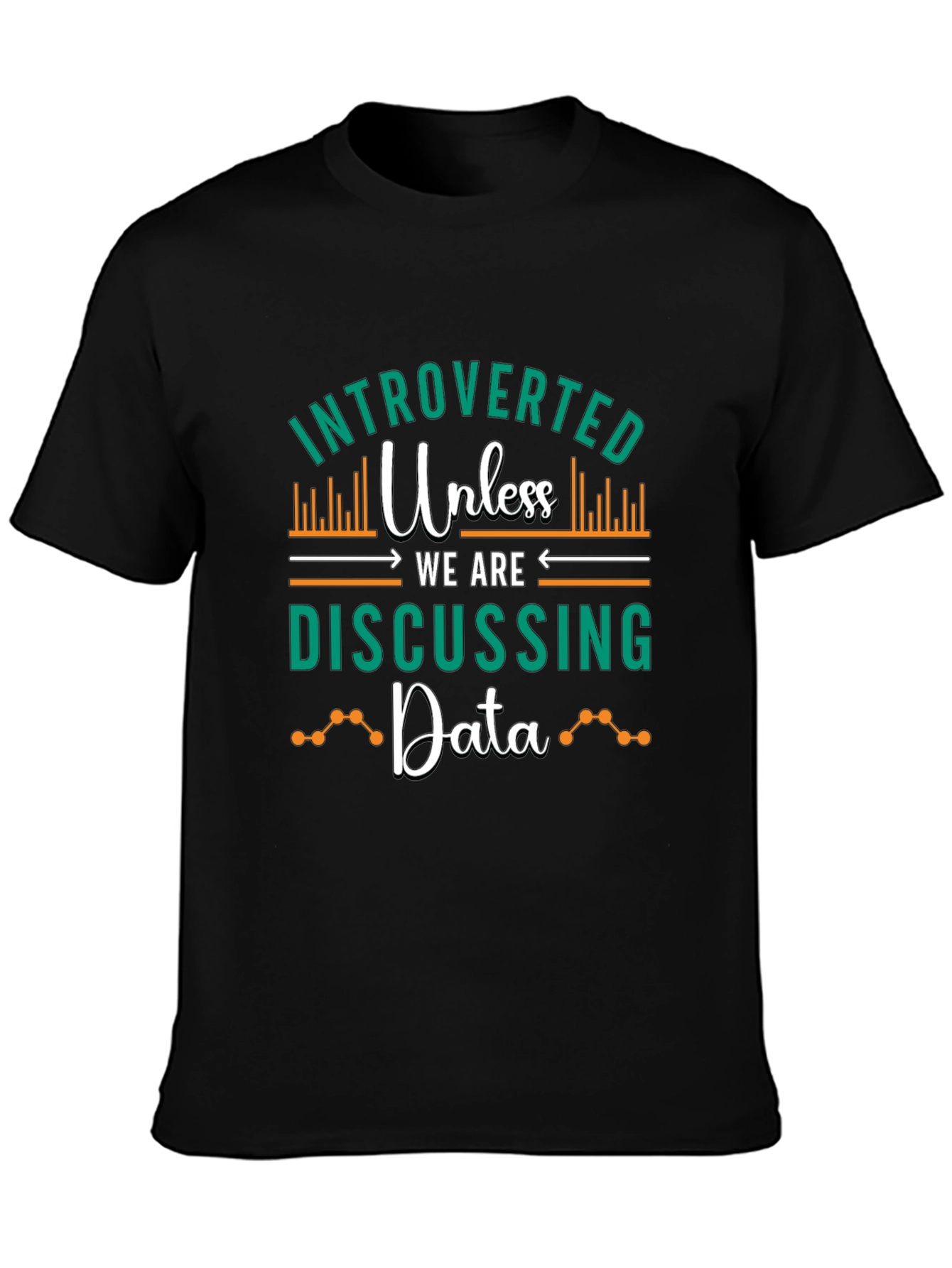 Black Introverted Data Lover T-Shirt view 3