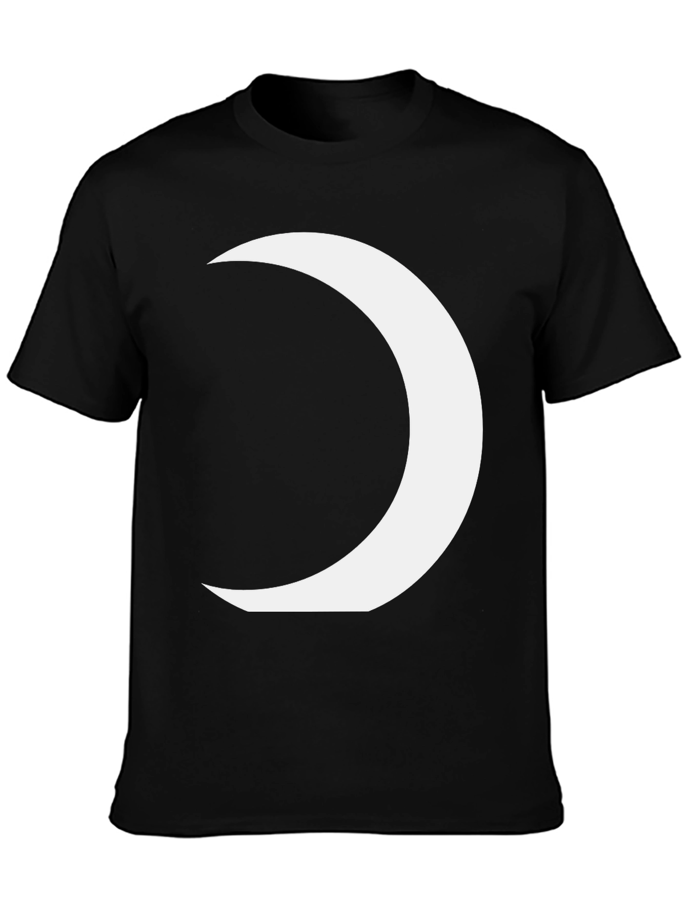 Black Crescent Moon Graphic Tee - Modern Black T-Shirt view 3