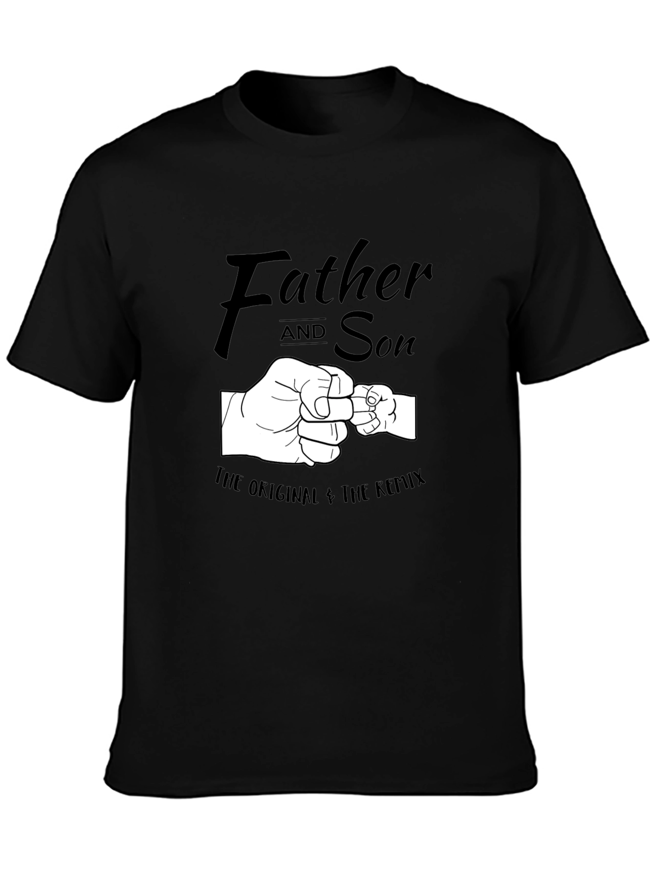 Black Father and Son Matching Fist Bump T-Shirt view 3