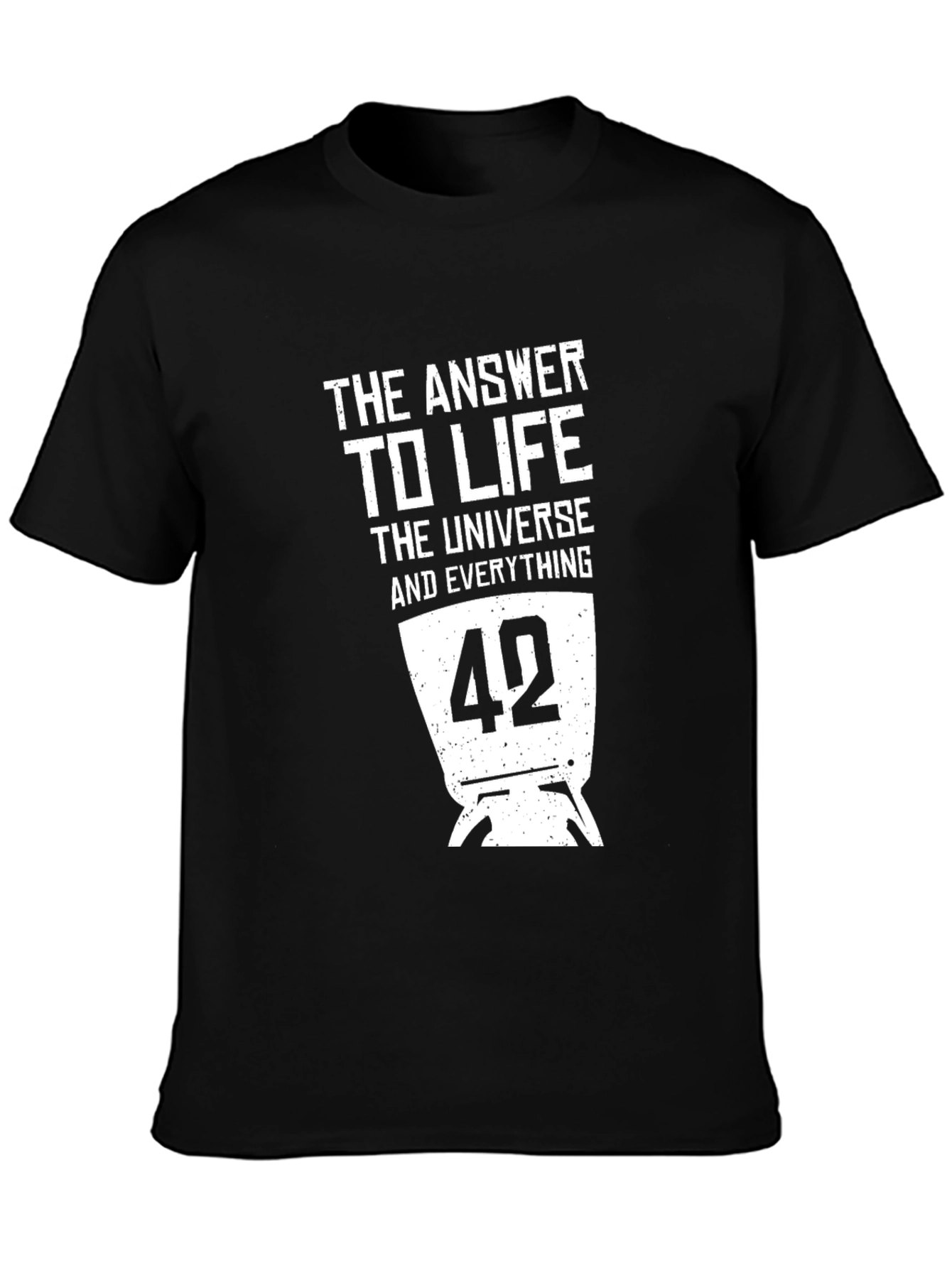Black The Answer to Life T-Shirt - 42 Hitchhiker's Guide view 3