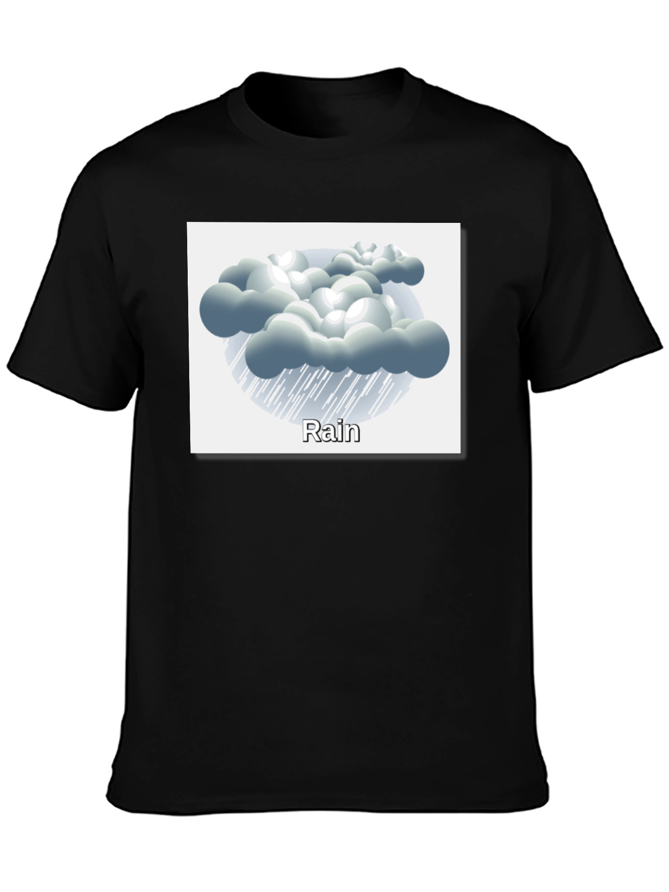 Black Rain Cloud Graphic Tee - Weather Theme Shirt view 3