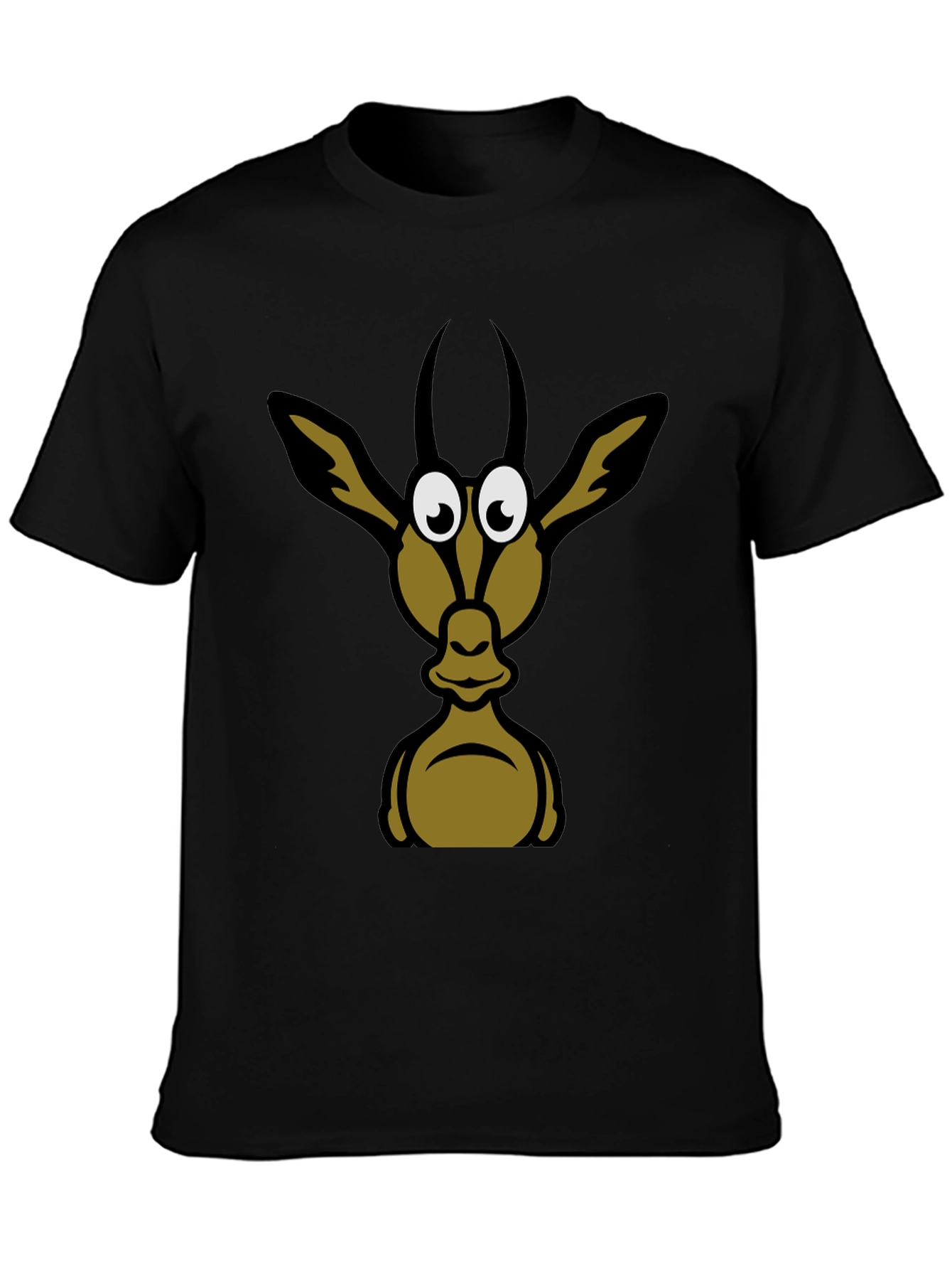 Black Funny Animal Graphic Tee - Black Cotton T-Shirt view 3