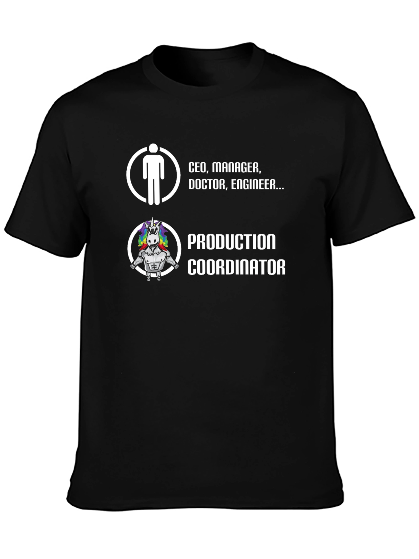 Black Production Coordinator Graphic T-Shirt view 3