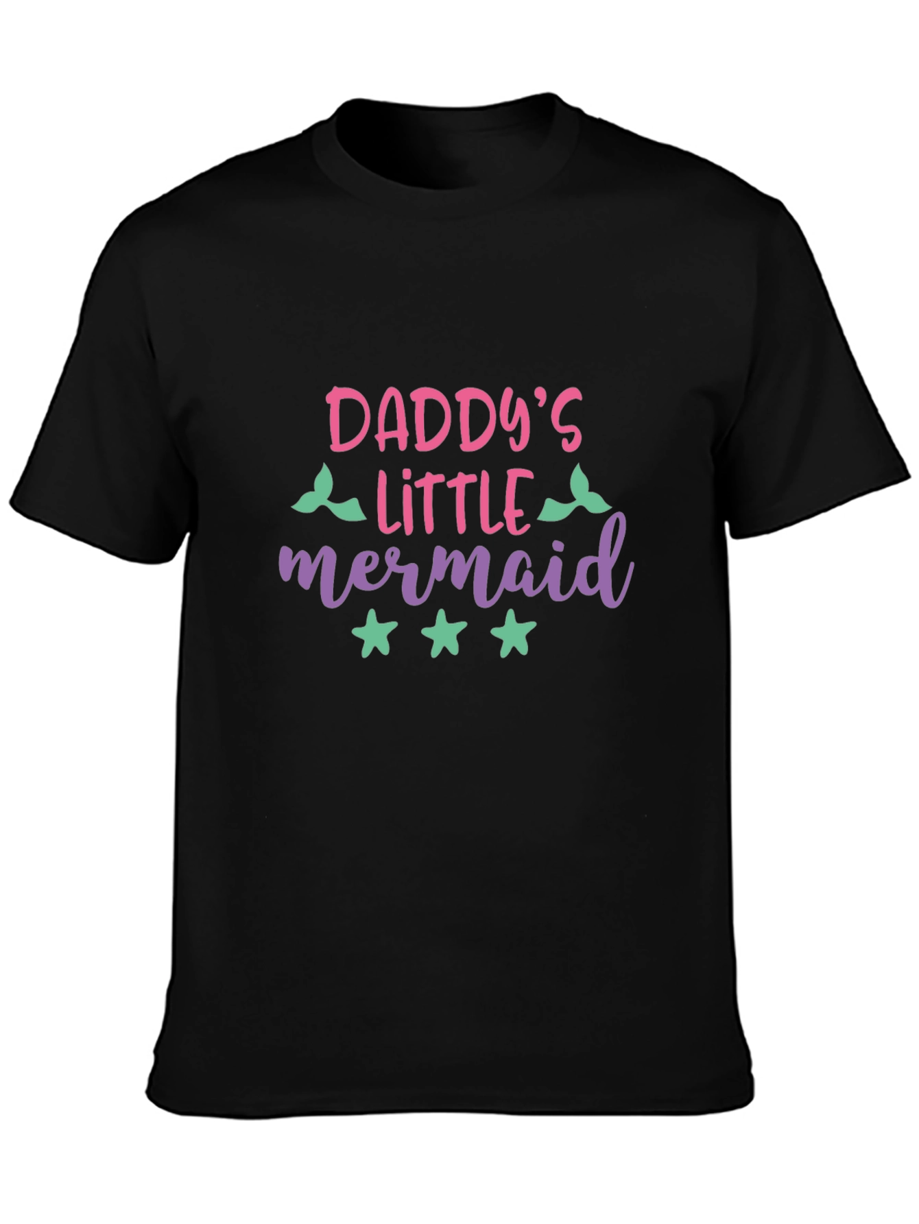 Black Daddy's Little Mermaid Graphic T-Shirt view 3