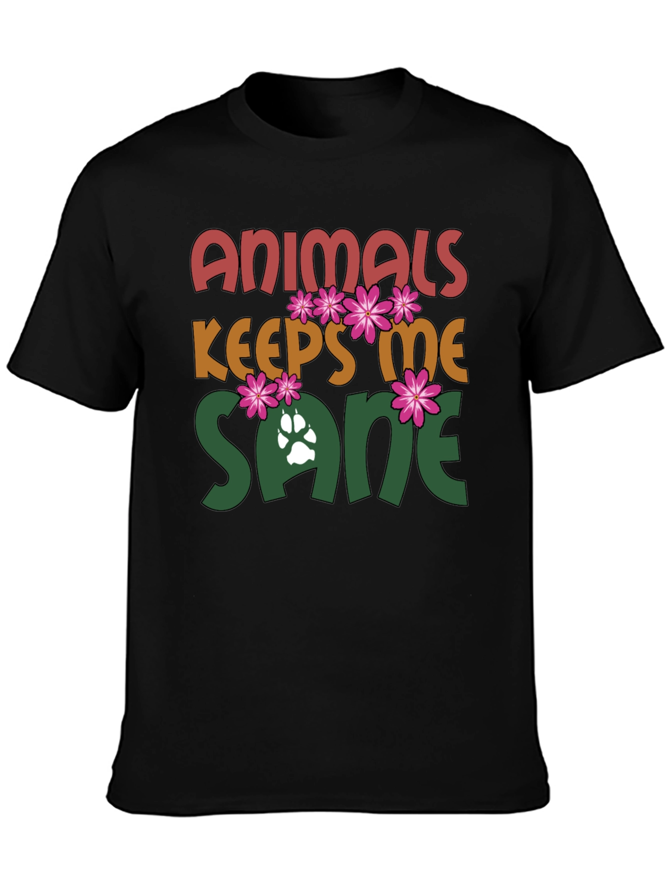 Black Animals Keep Me Sane Graphic Tee view 3