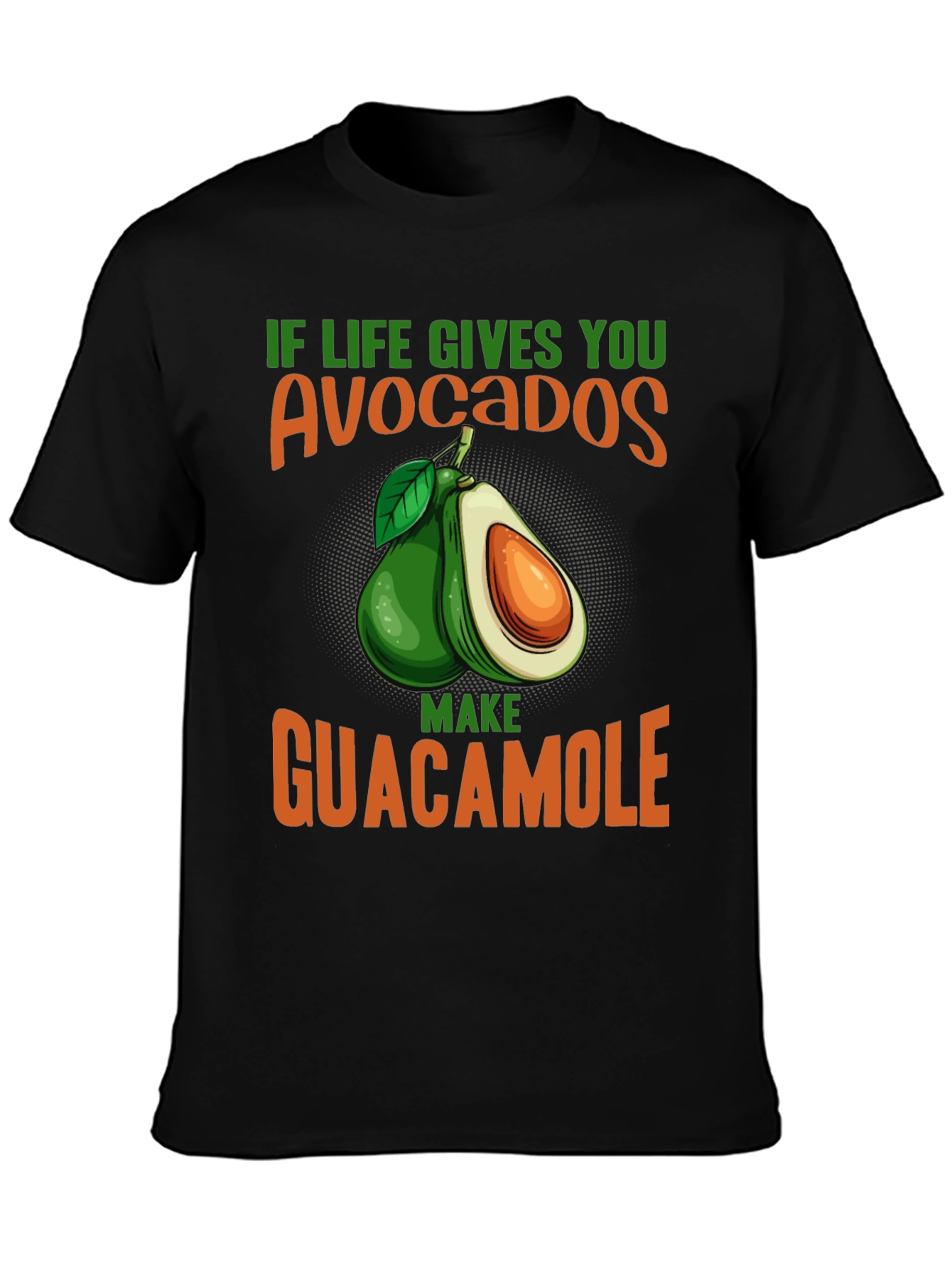 Black Avocado Guacamole Graphic Tee - Foodie T-Shirt view 3