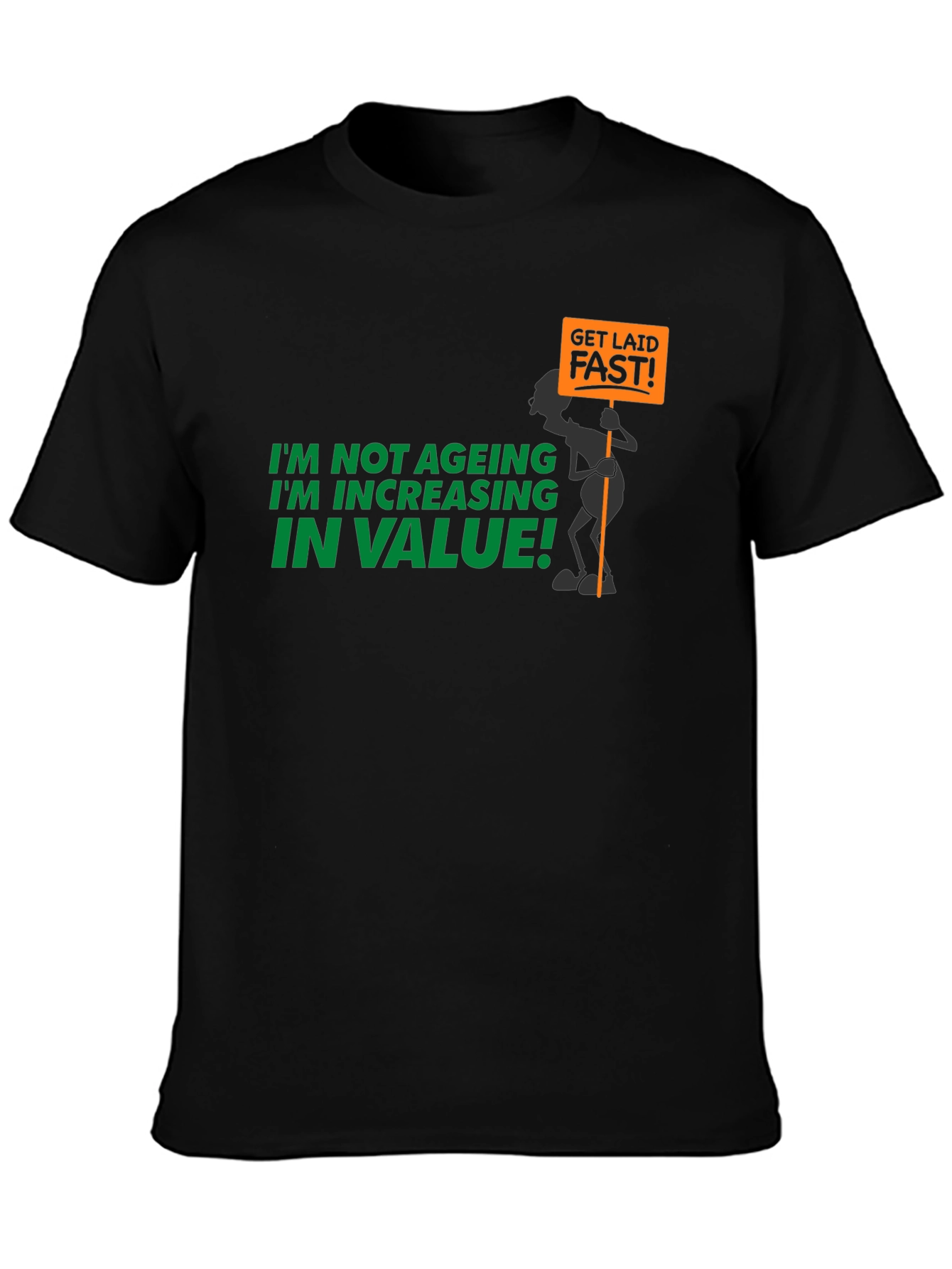 Black Humorous "Increasing in Value" Graphic Tee view 3