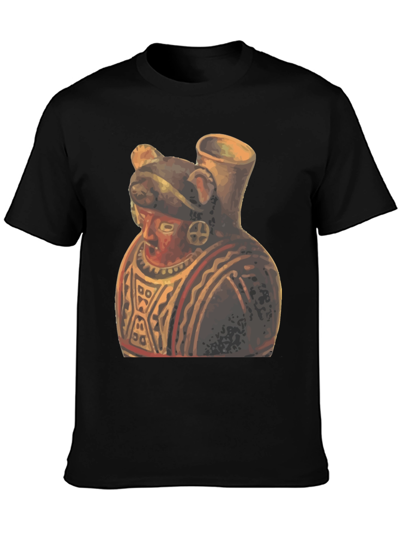 Black Unique Artistic Graphic Tee - Anthropomorphic Pottery view 3