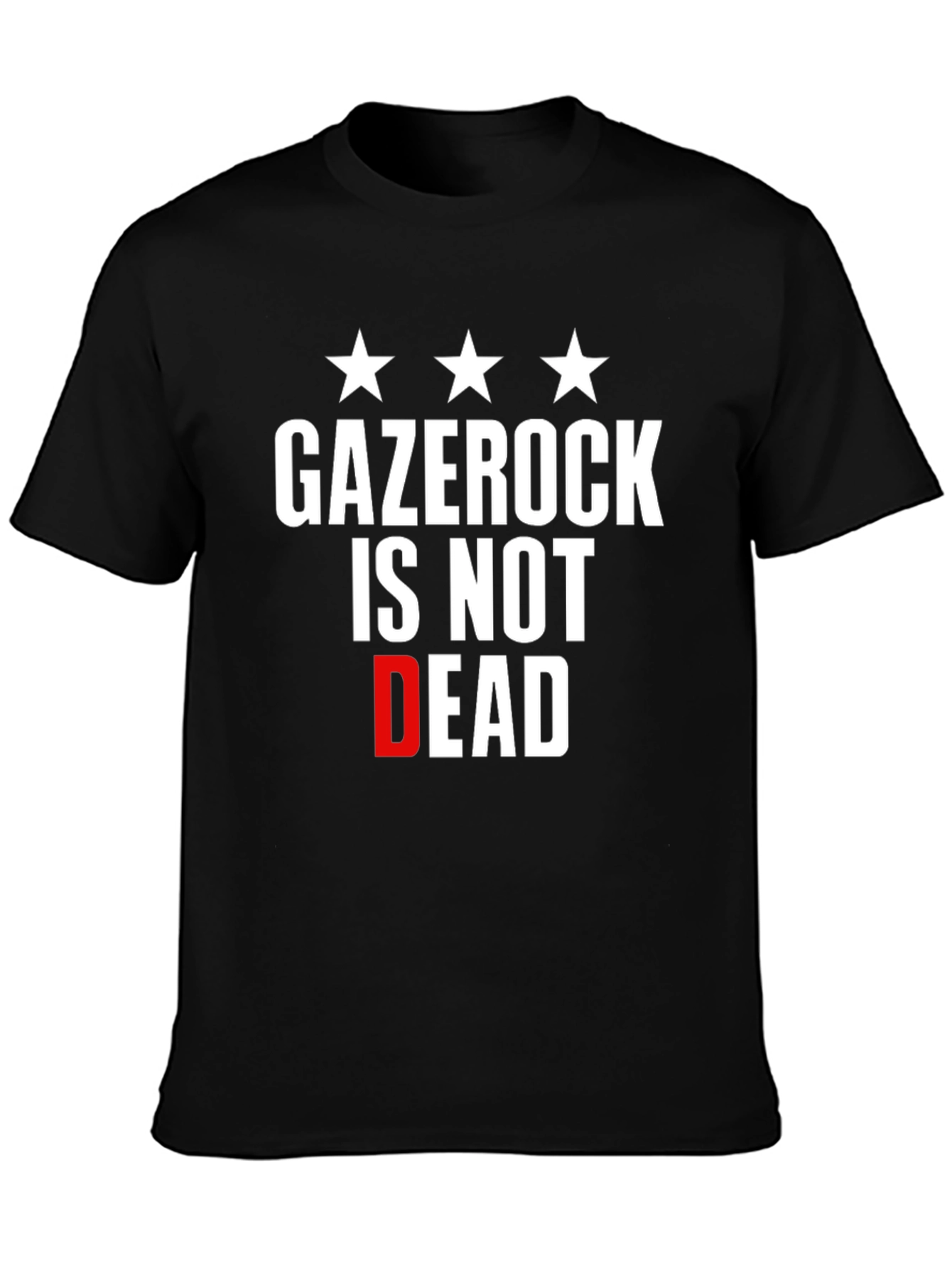 Black Gazerock Is Not Dead Graphic Tee - Black Cotton view 3