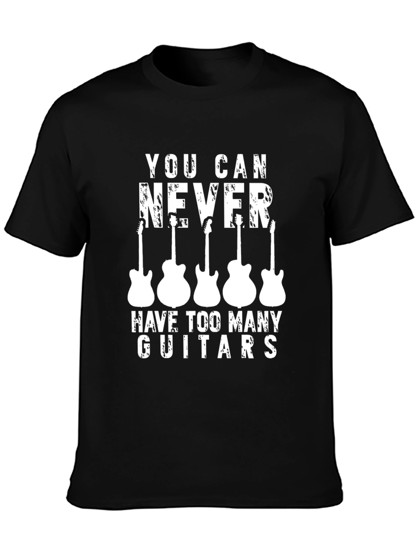 Black You Can Never Have Too Many Guitars T-Shirt view 3