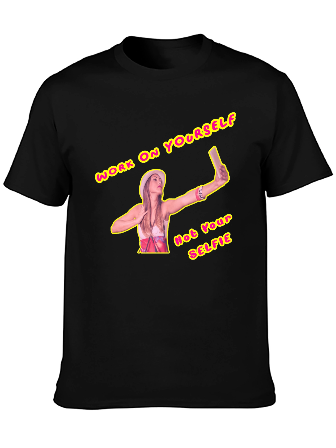 Black Work on Yourself Graphic T-Shirt view 3