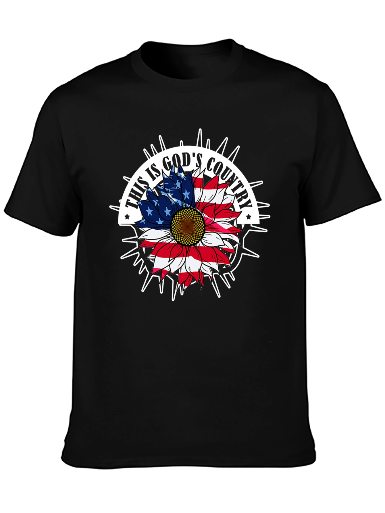 Black This is God's Country Patriotic T-Shirt view 3