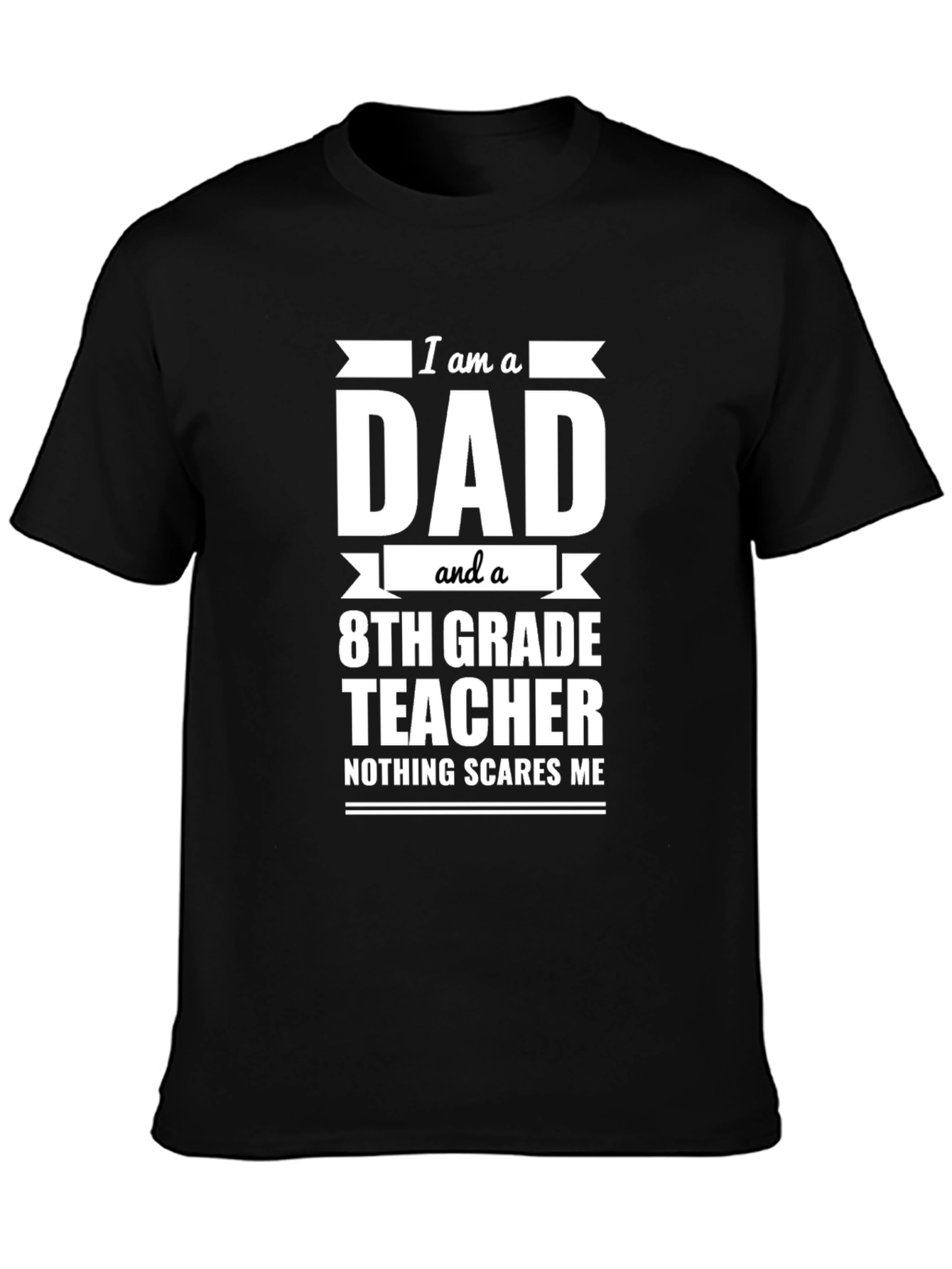 Black Dad 8th Grade Teacher T-Shirt - Funny Novelty Tee view 3