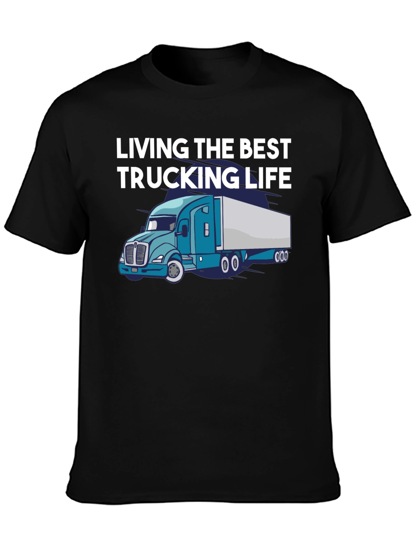 Black Living the Best Trucking Life Tee view 3