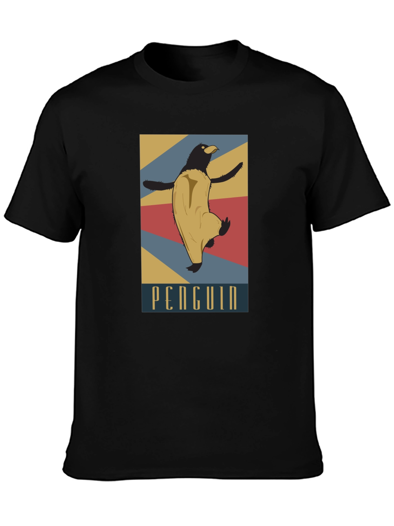 Black Retro Penguin Graphic Tee view 3