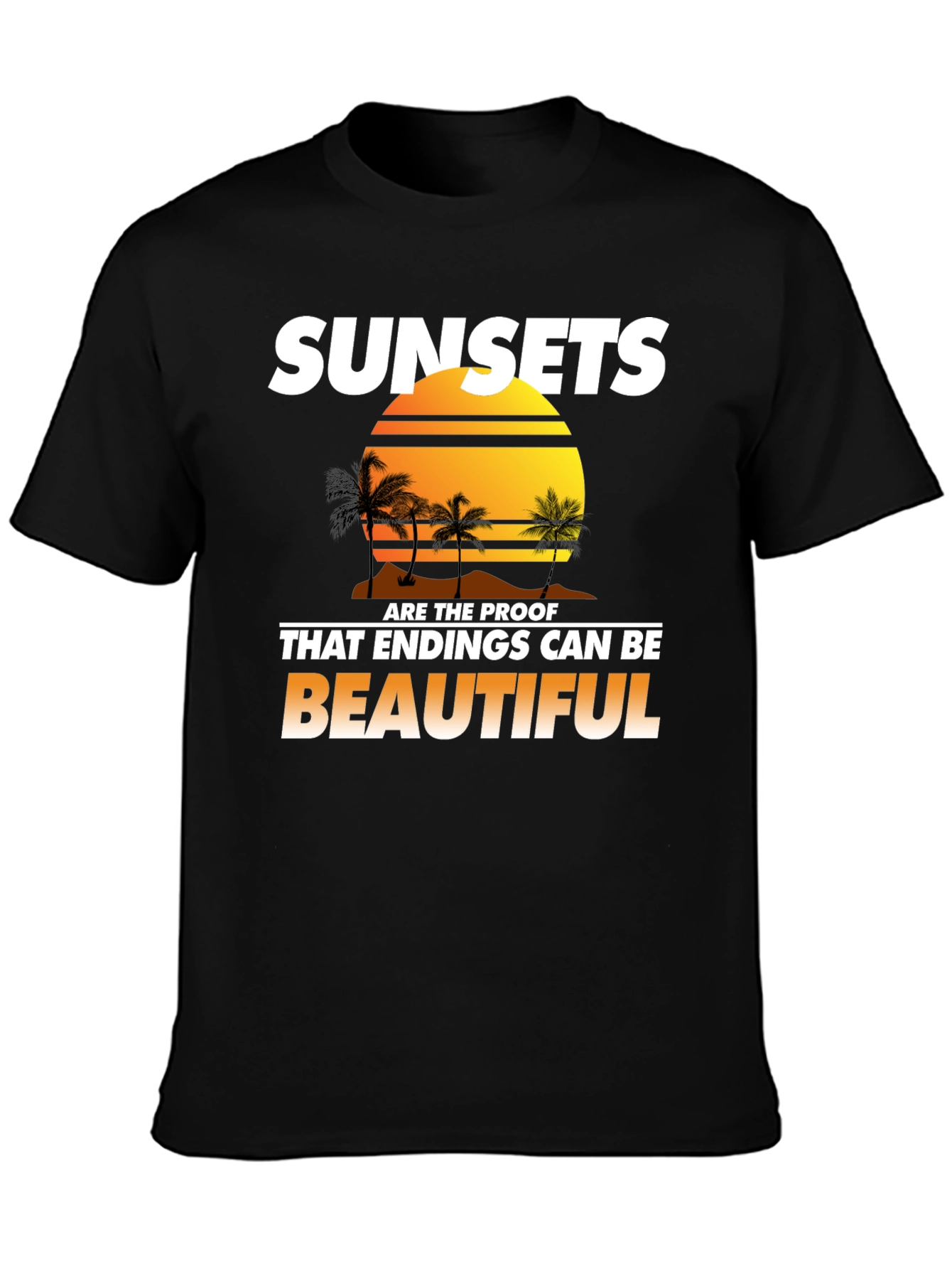 Black Sunset Paradise Graphic T-Shirt view 3