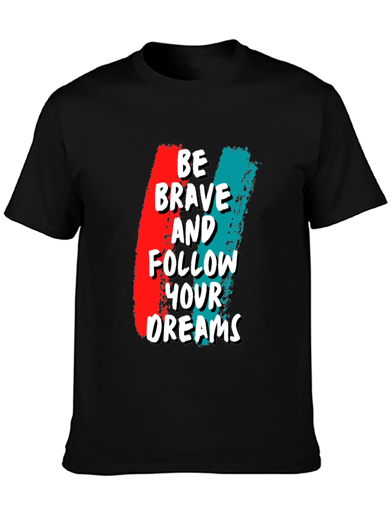 Black Be Brave Graphic Tee - Motivational T-Shirt view 3