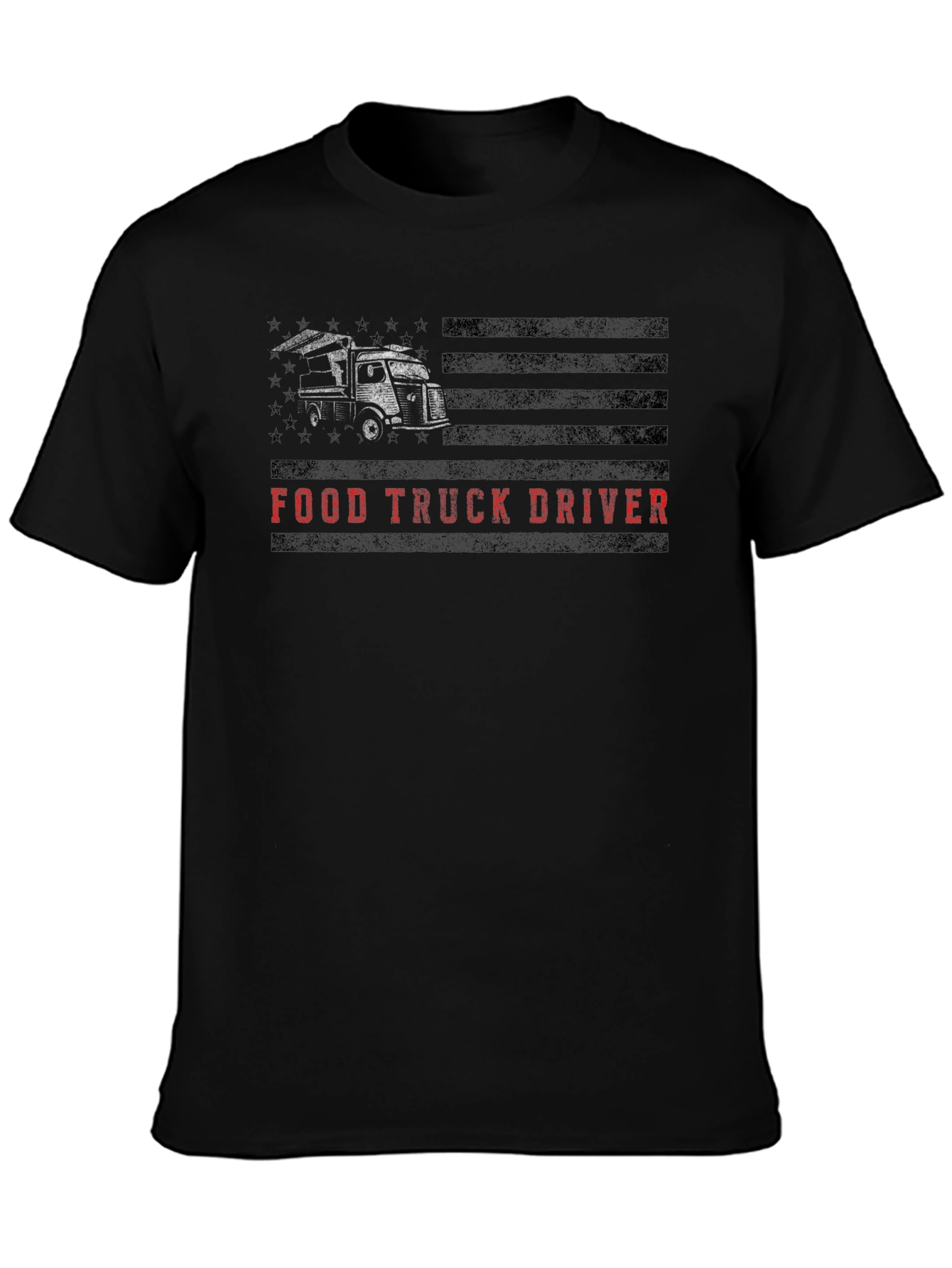 Black Food Truck Driver T-Shirt - Black view 3